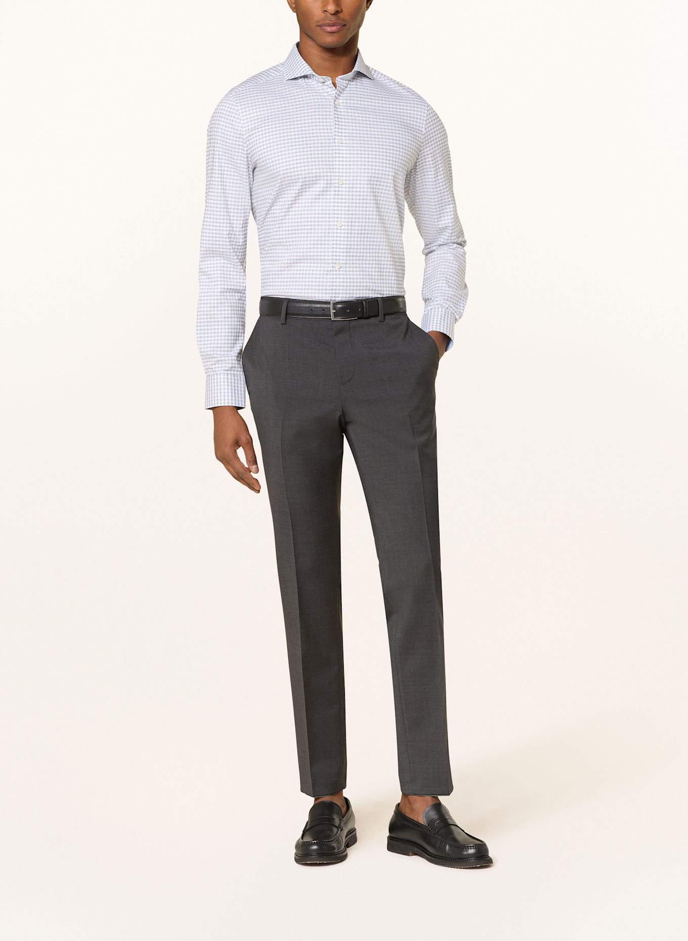 OLYMP Hemd Level Five body fit: WEISS / GRAU