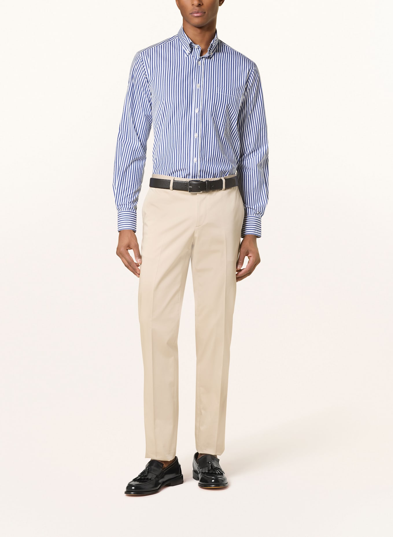 PAUL & SHARK Hemd Comfort Fit: WEISS / DUNKELBLAU