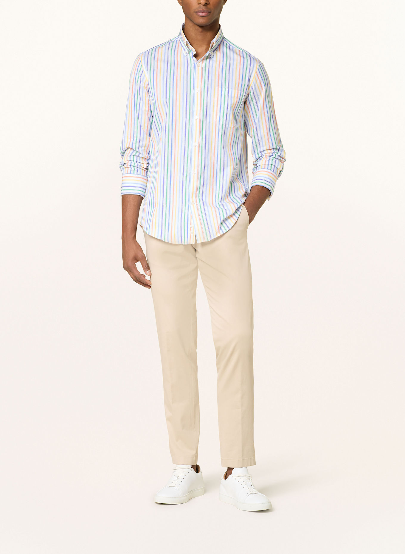 PAUL & SHARK Hemd Slim Fit: WEISS/ BLAU/ GRÜN