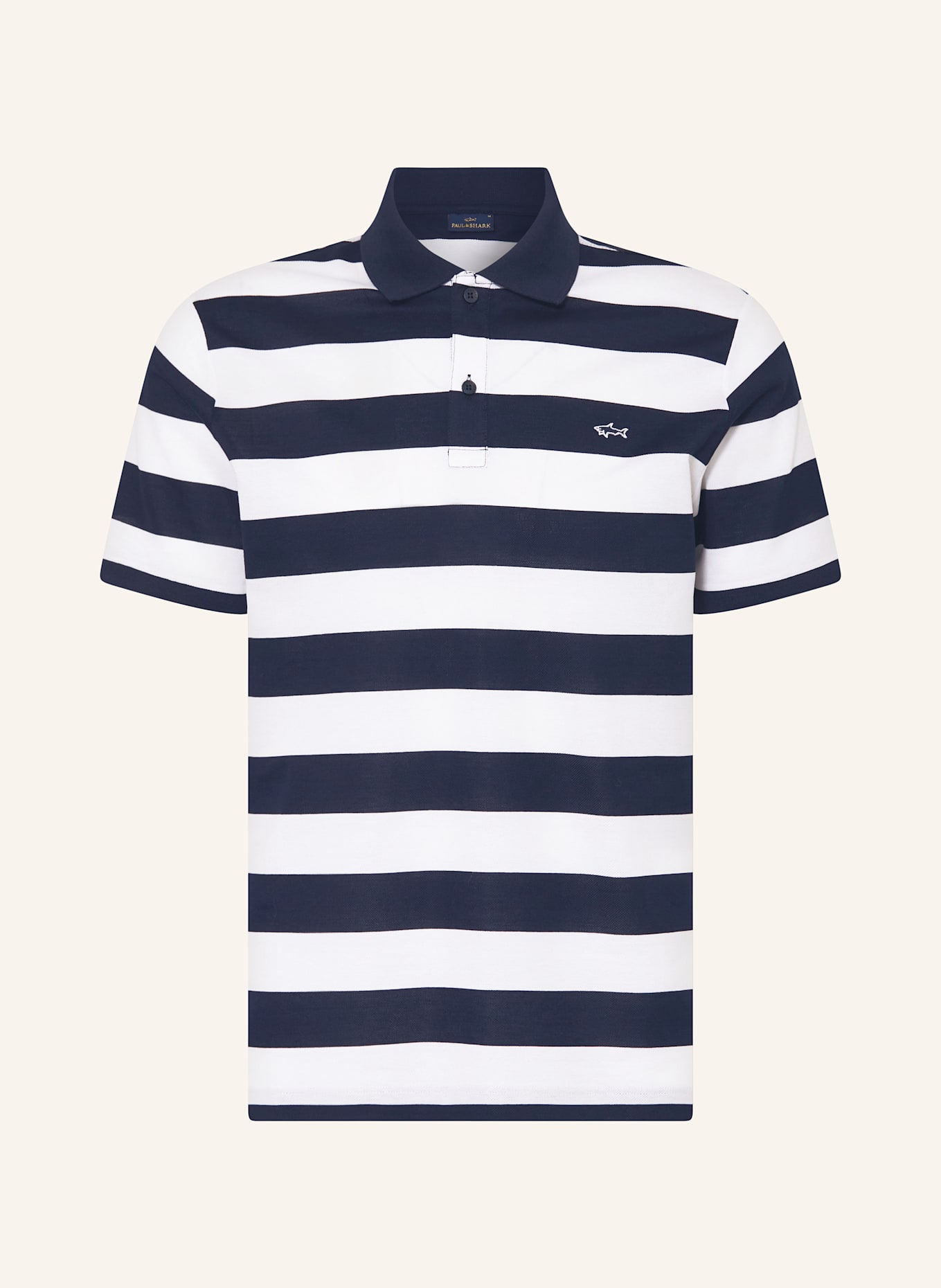 PAUL & SHARK Piqué-Poloshirt: DUNKELBLAU/ WEISS