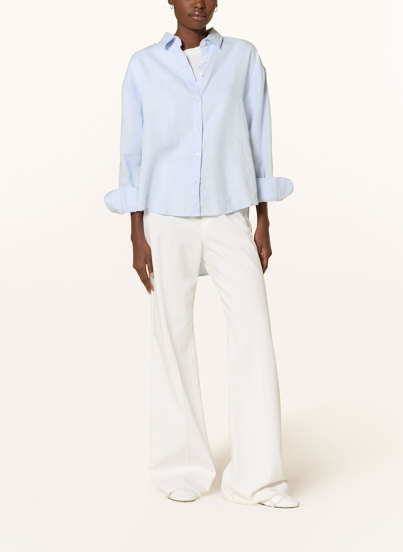 Soluzione Shirt blouse made of linen: LIGHT BLUE