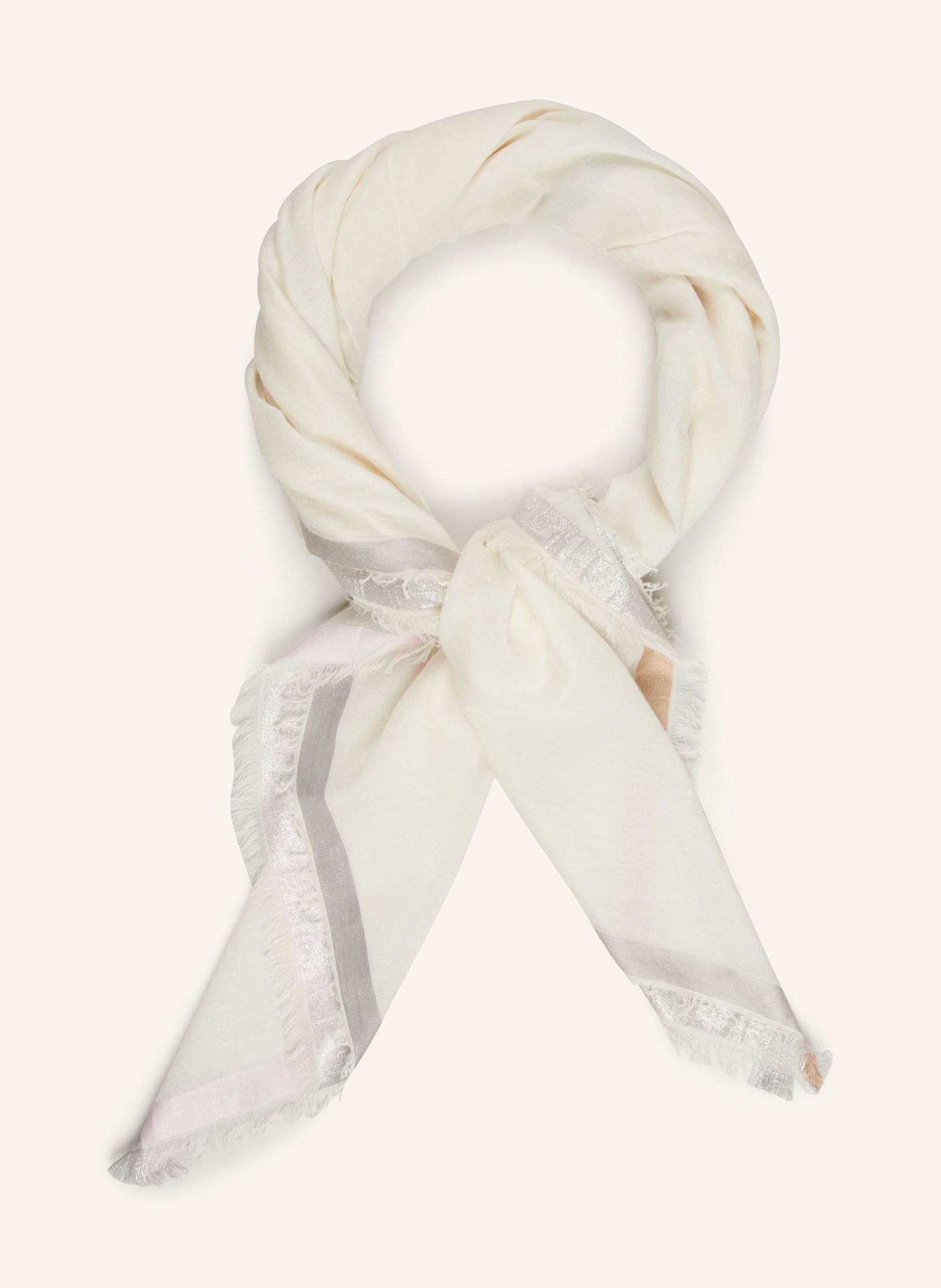 CODELLO Tuch mit Glitzergarn: ECRU / GRAU