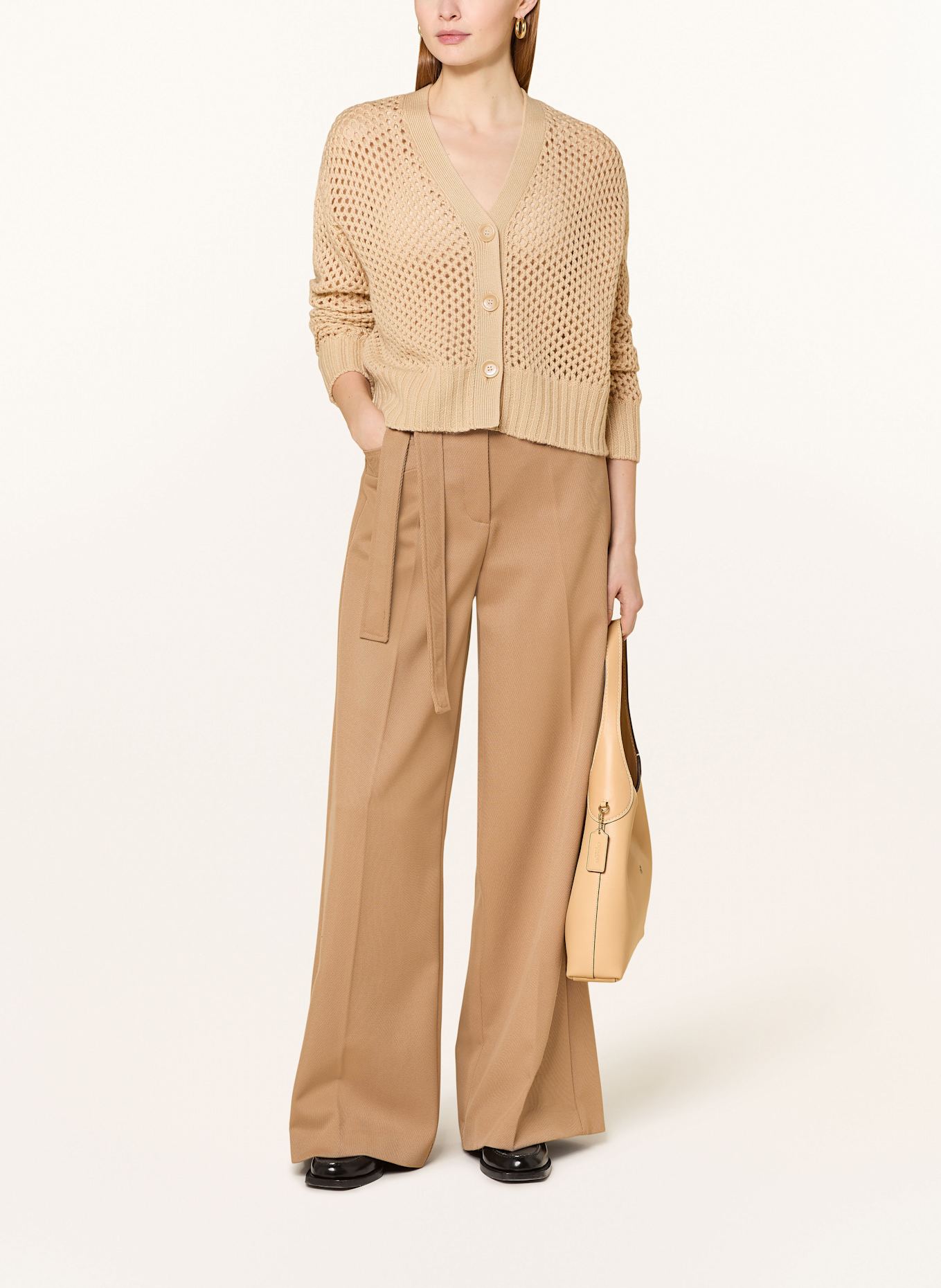 ALLUDE Kardigan z dodatkiem kaszmiru: CAMELOWY