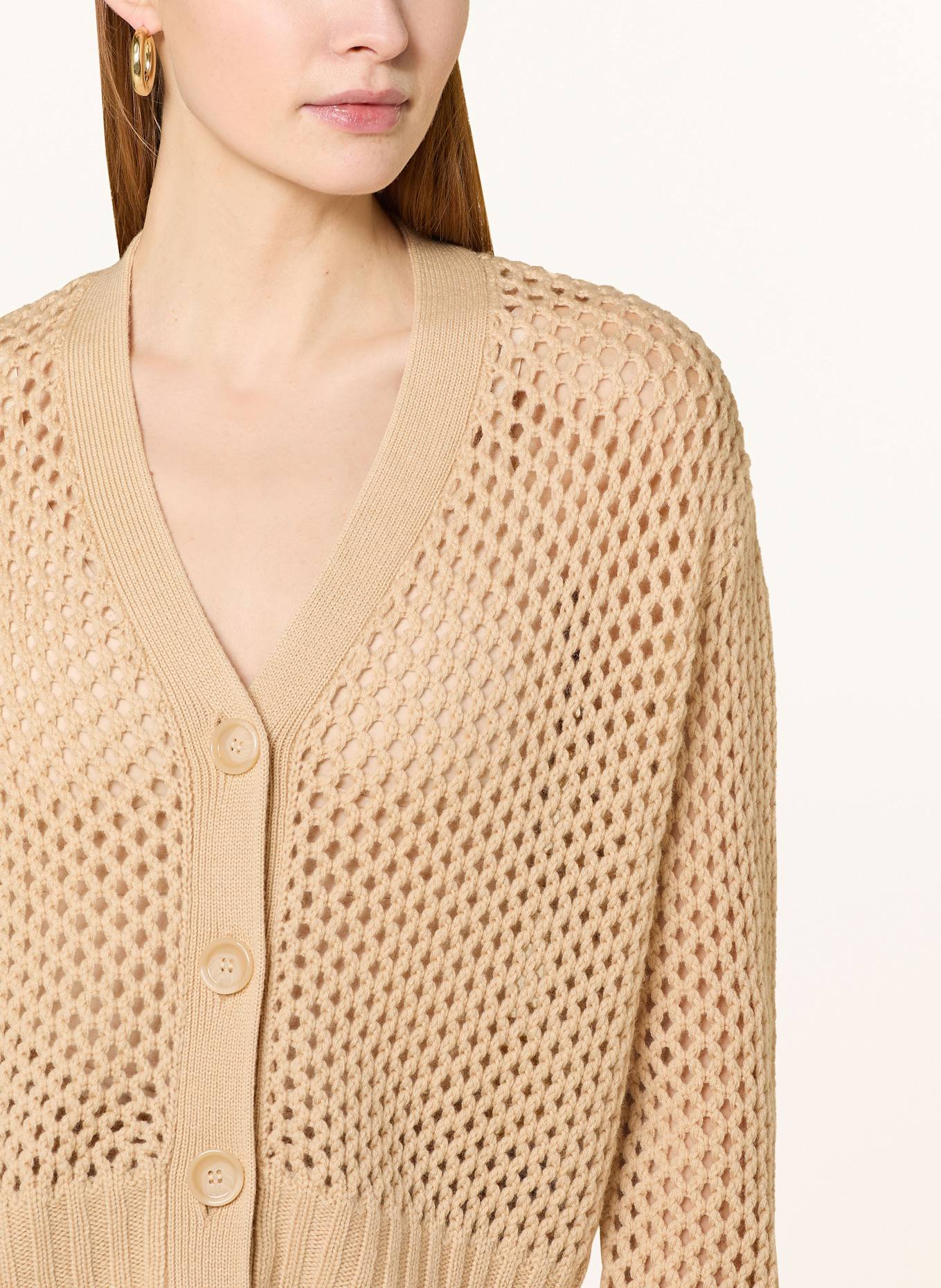 ALLUDE Kardigan z dodatkiem kaszmiru: CAMELOWY