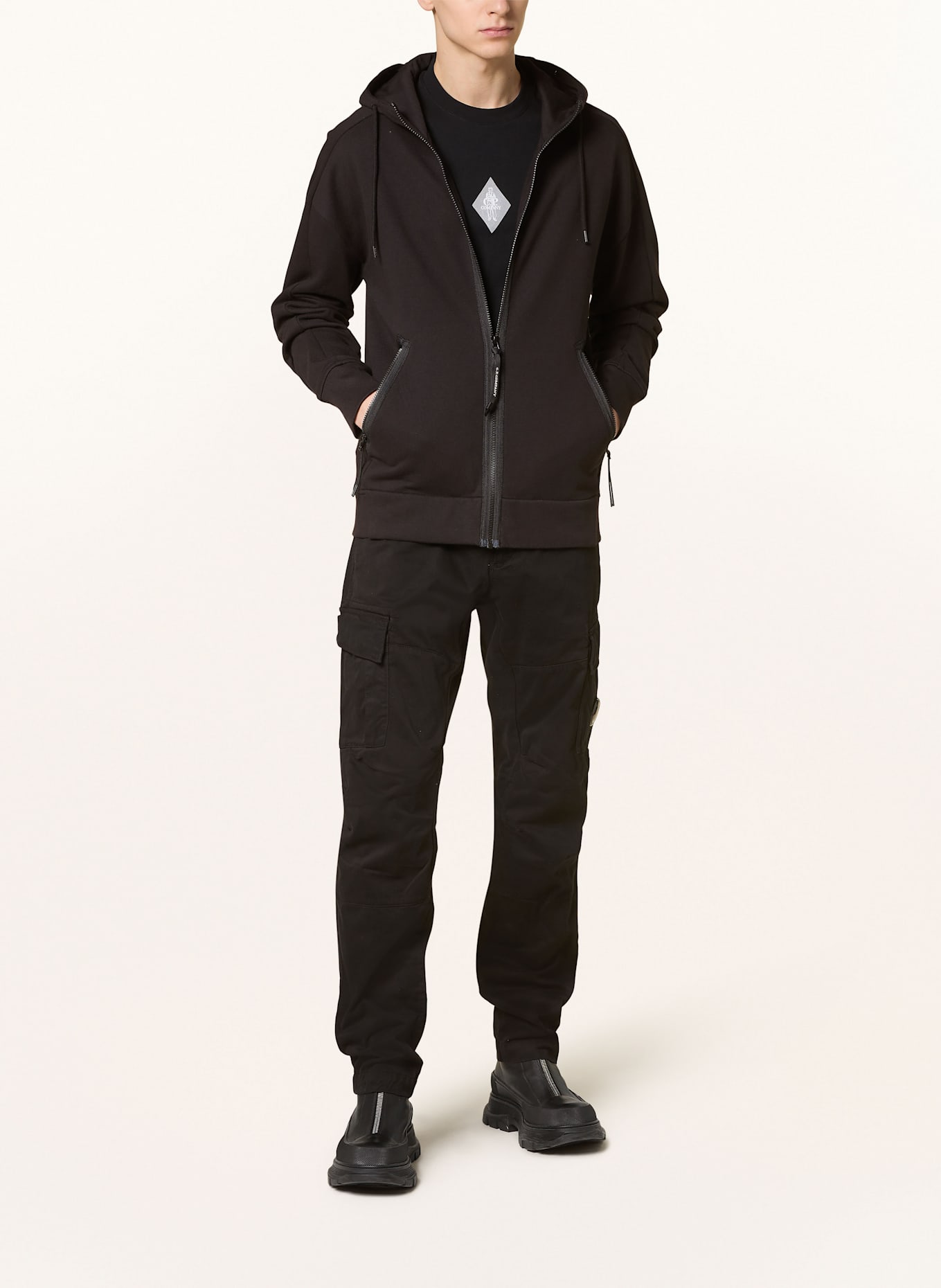 C.P. COMPANY Sweat jacket: BLACK