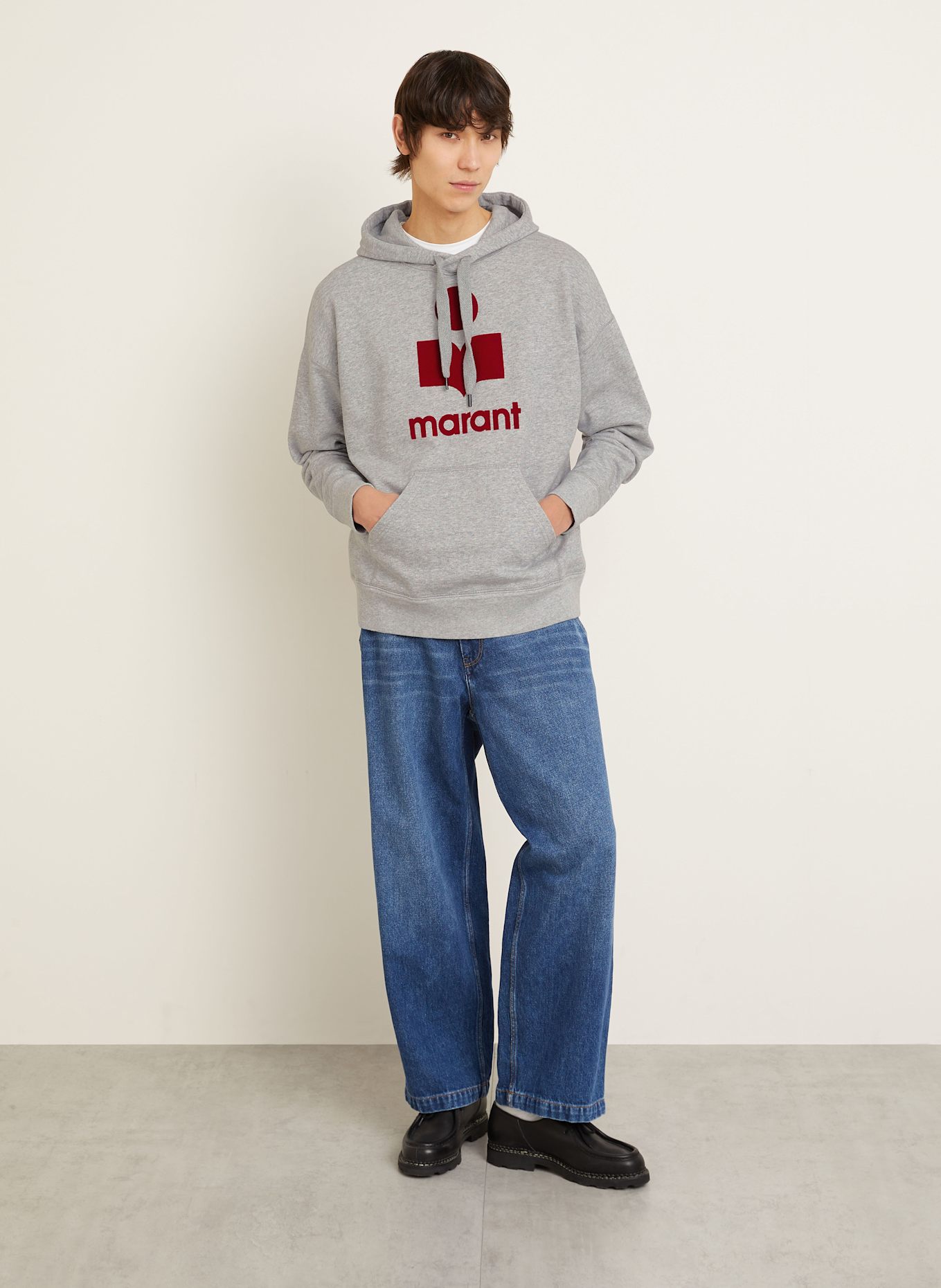 ISABEL MARANT Hoodie MILEY: GRAY / RED