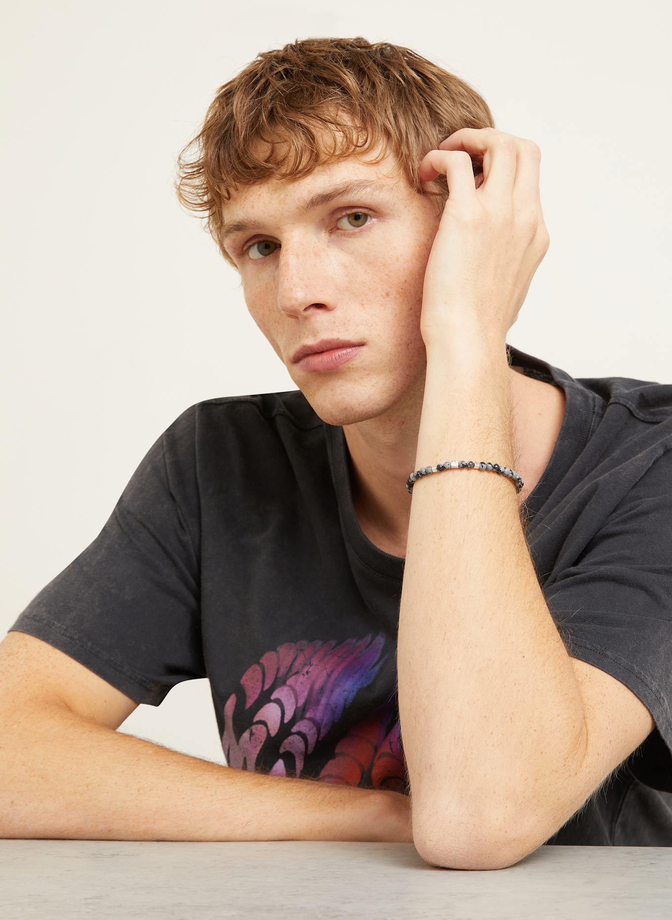 ISABEL MARANT Bransoletka SNOWSTONE: CZARNY / BIAŁY