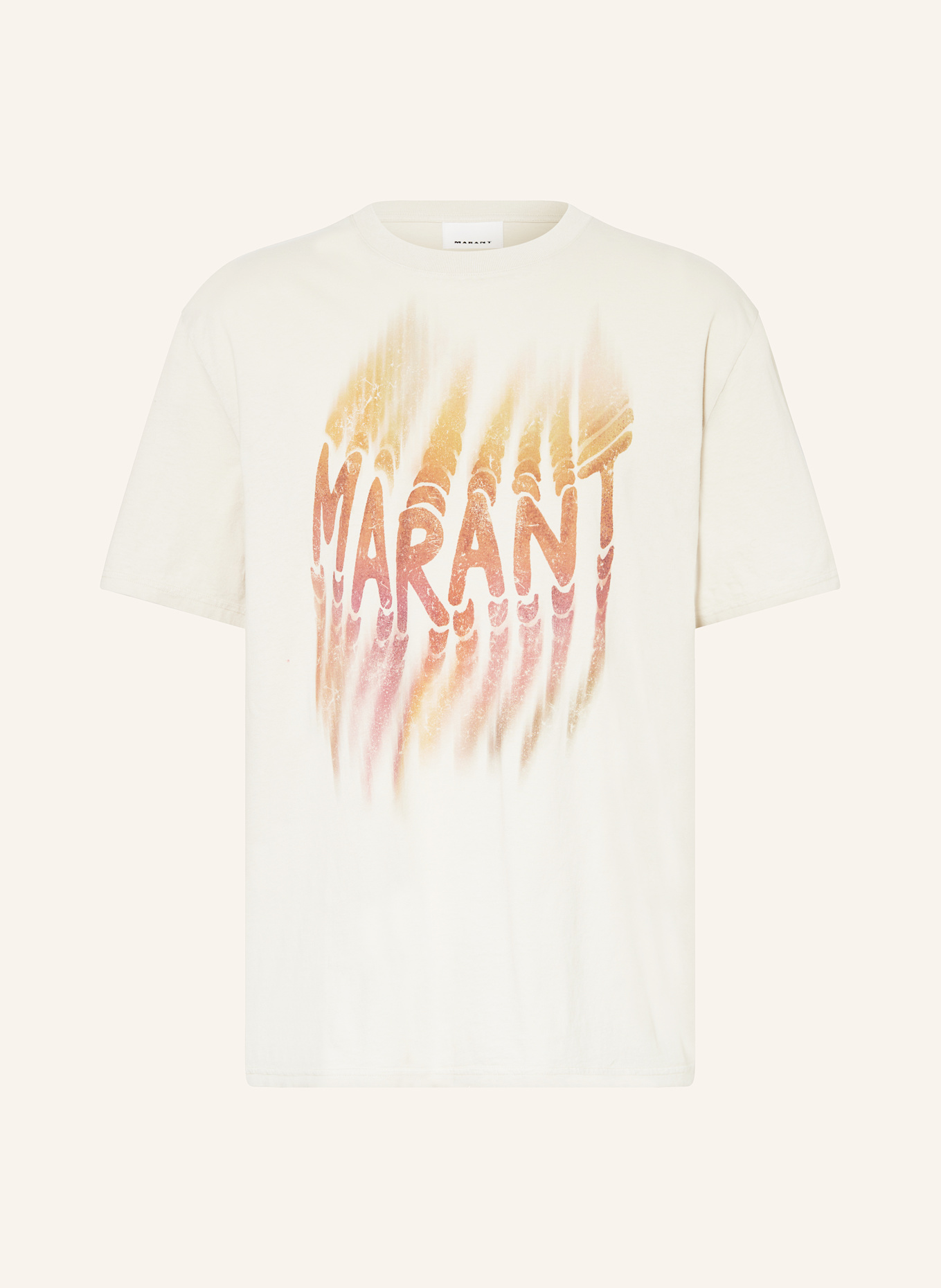 ISABEL MARANT T-Shirt HUGO: ECRU/ BRAUN/ DUNKELROT