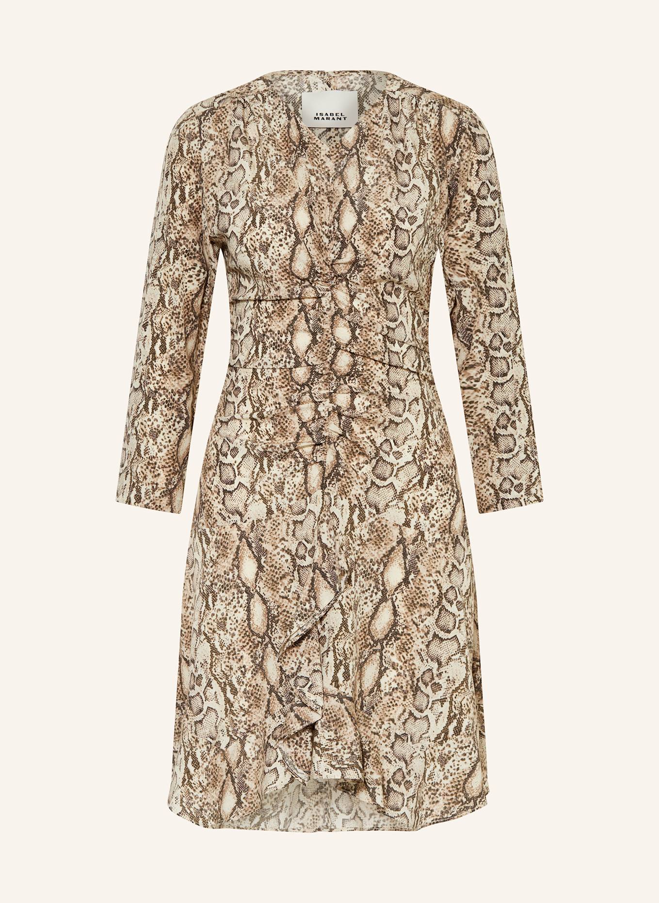 ISABEL MARANT Cocktailkleid OCTAVIA aus Seide mit 3/4-Arm: BEIGE/ CREME
