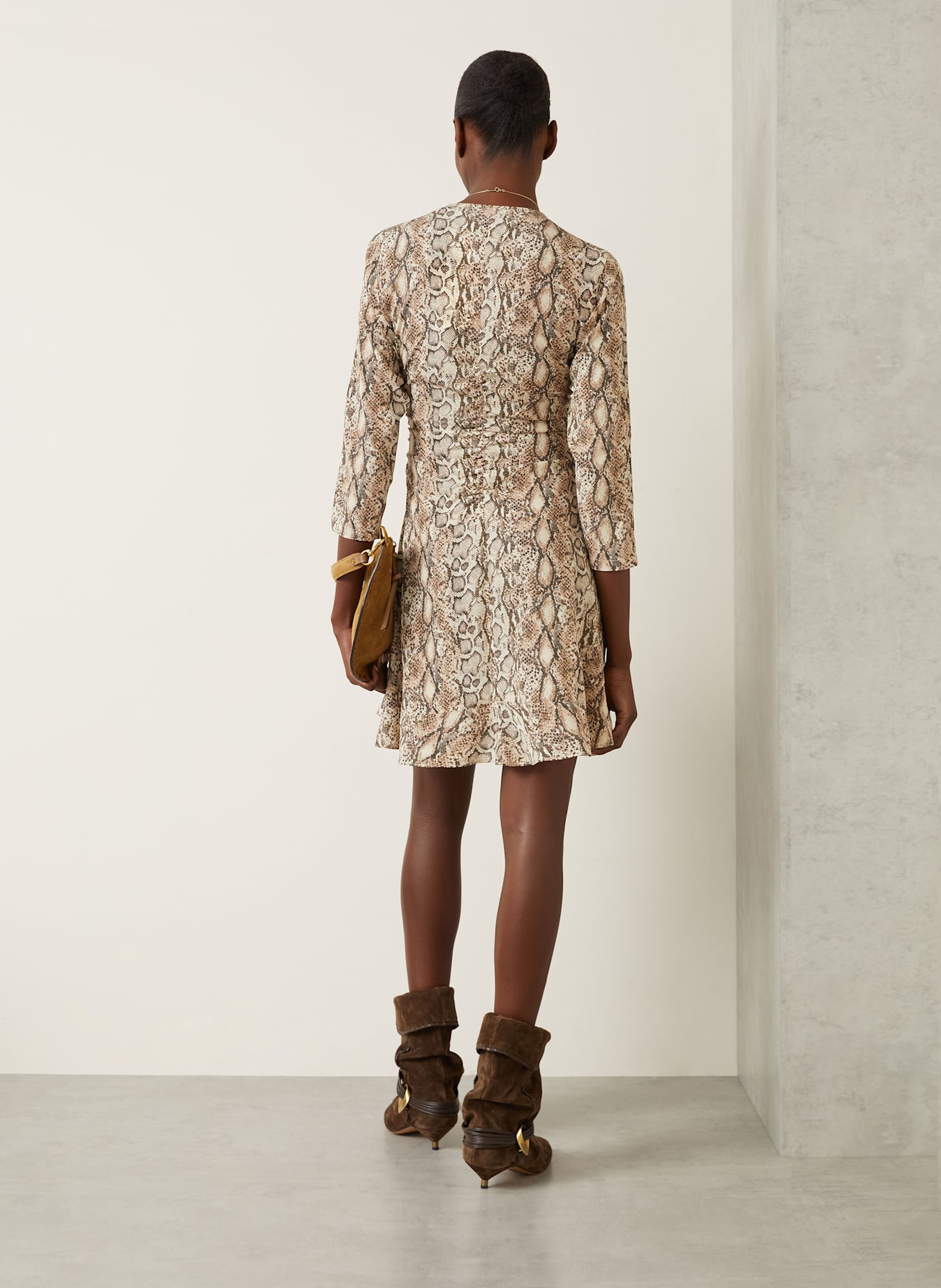 ISABEL MARANT Cocktailkleid OCTAVIA aus Seide mit 3/4-Arm: BEIGE/ CREME