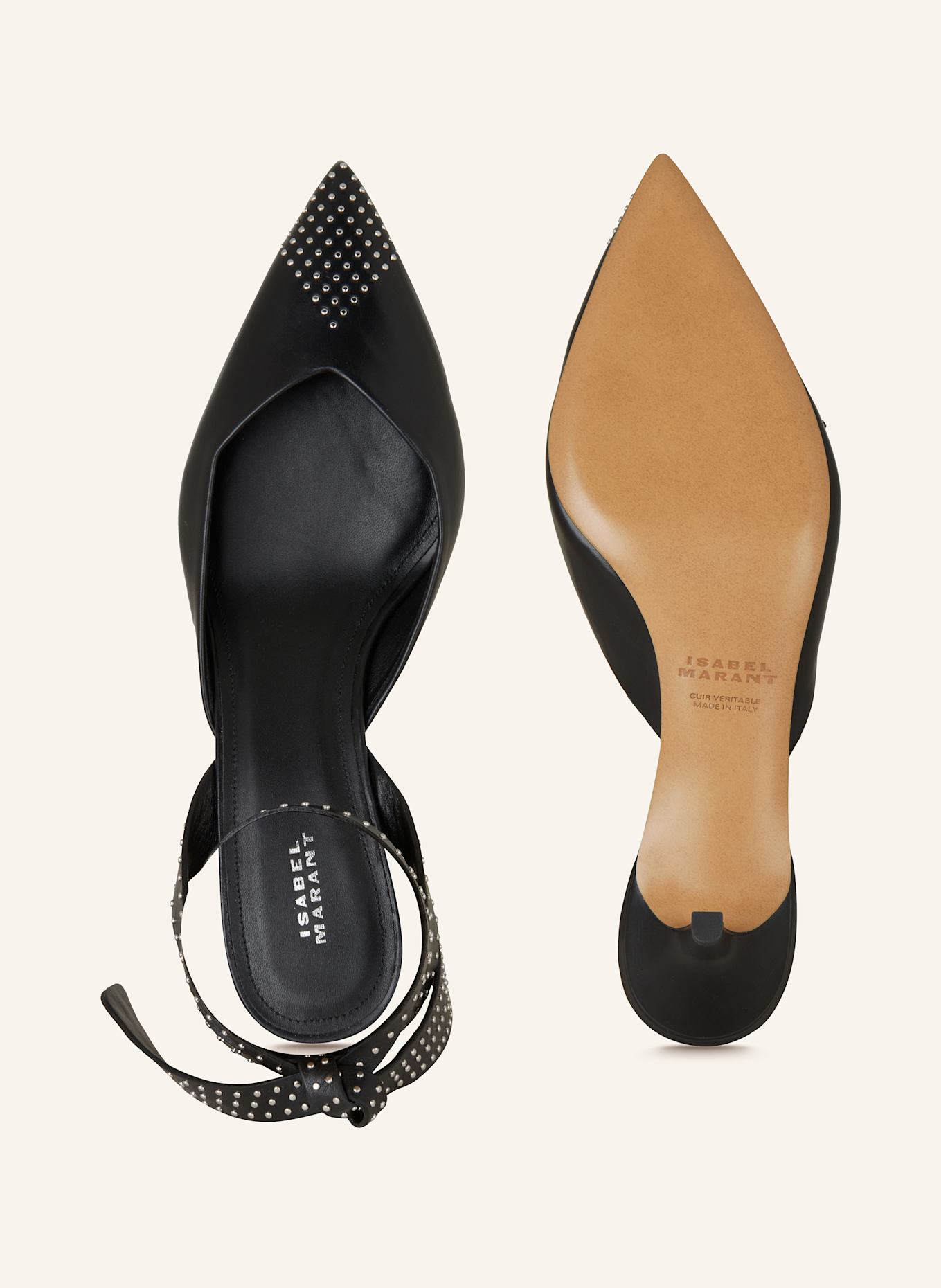 ISABEL MARANT Slingpumps PILVEE mit Nieten: SCHWARZ