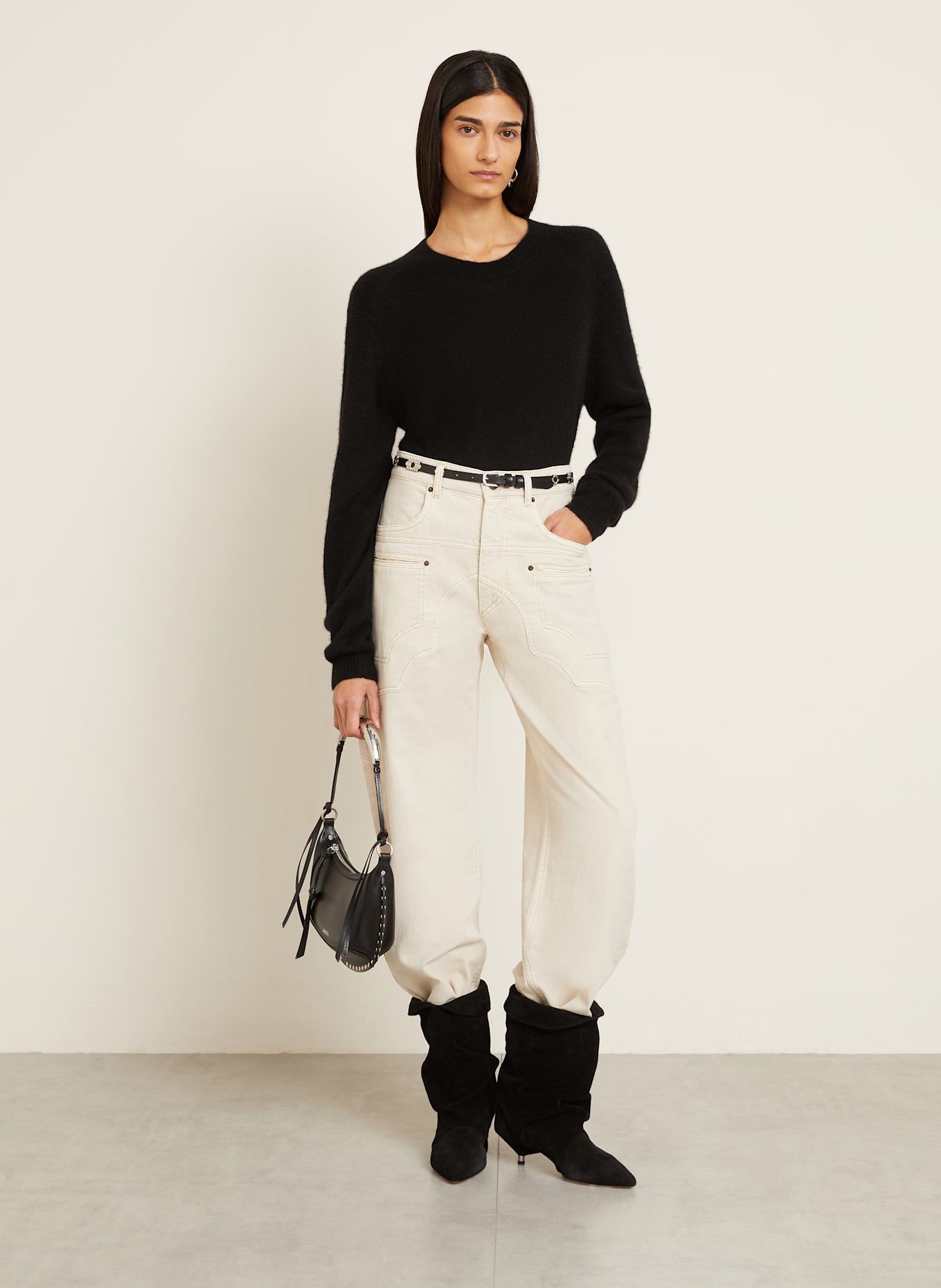 ISABEL MARANT Pullover LYLIA mit Seide und Alpaka: SCHWARZ