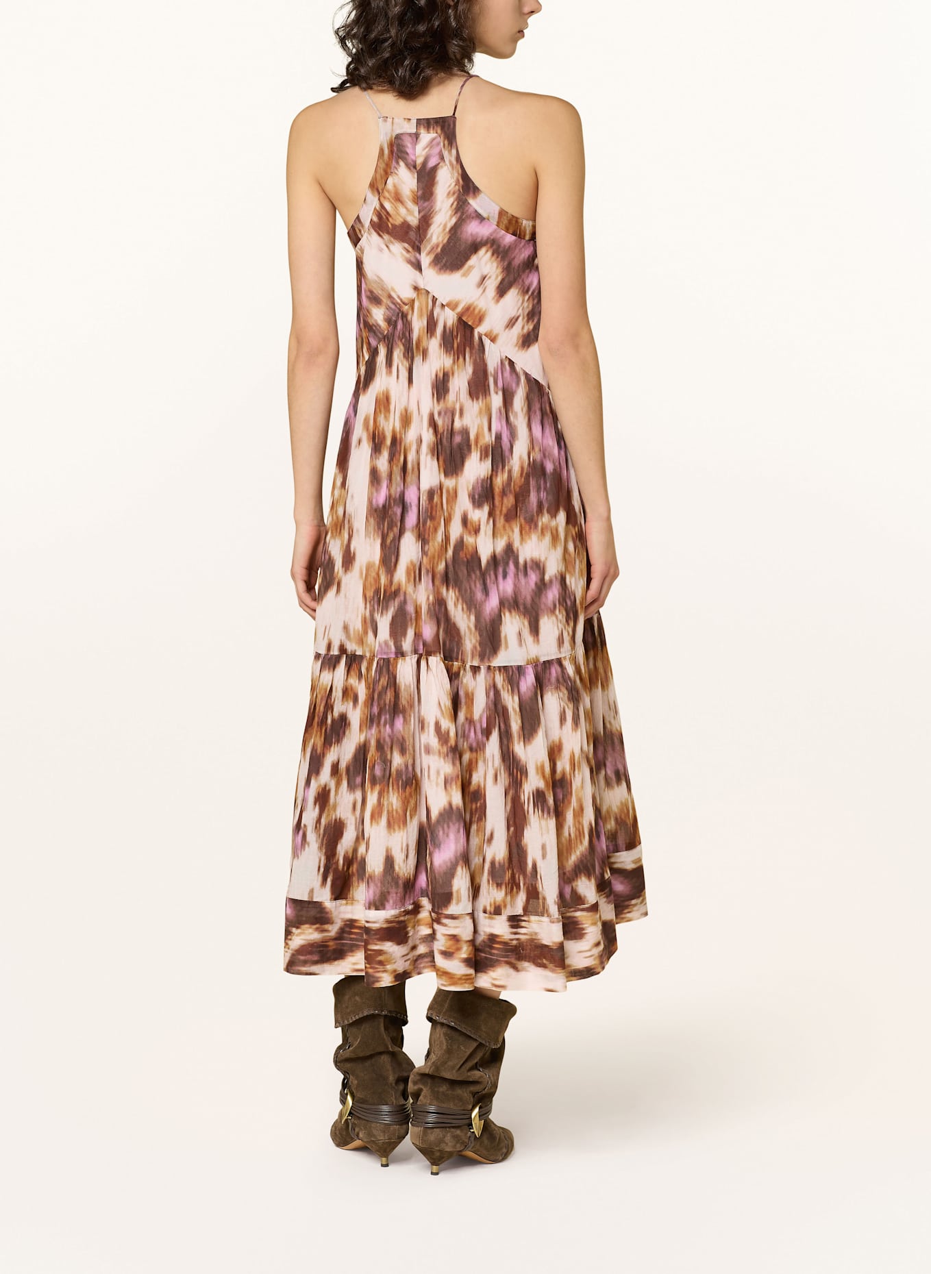 MARANT ÉTOILE Kleid SABBA: ECRU / HELLROSA / DUNKELROT