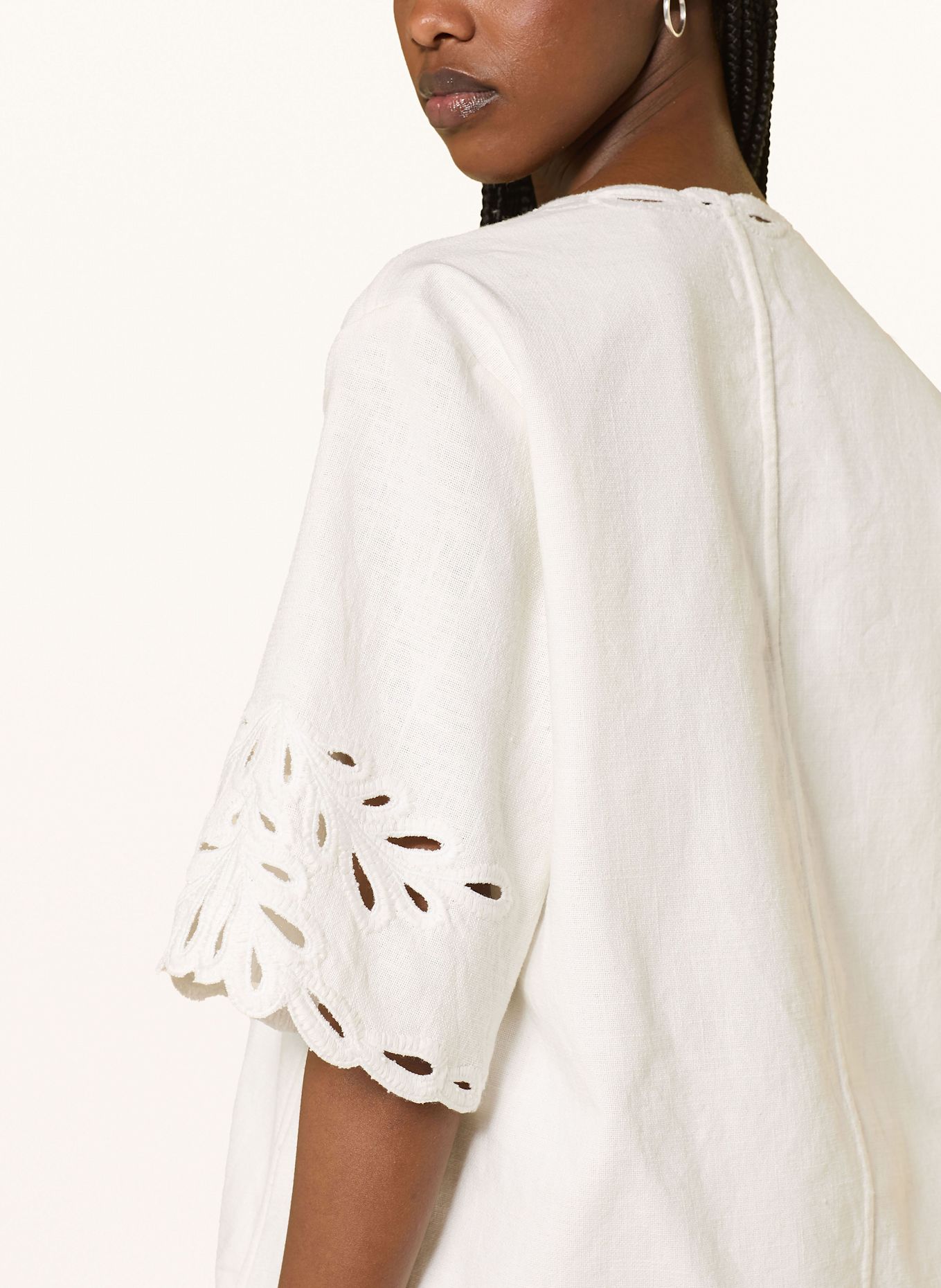 MARANT ÉTOILE Blusenshirt SHANA mit Lochspitze und 3/4-Arm: ECRU