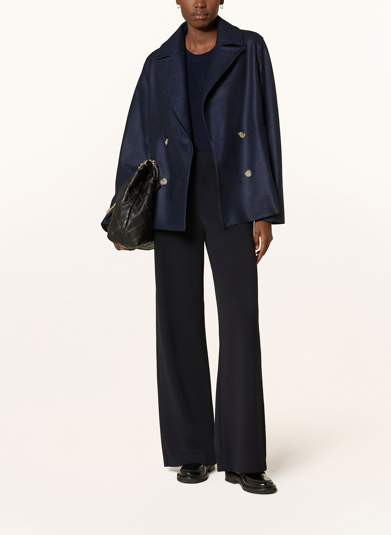 HARRIS WHARF LONDON Pea coat: DARK BLUE