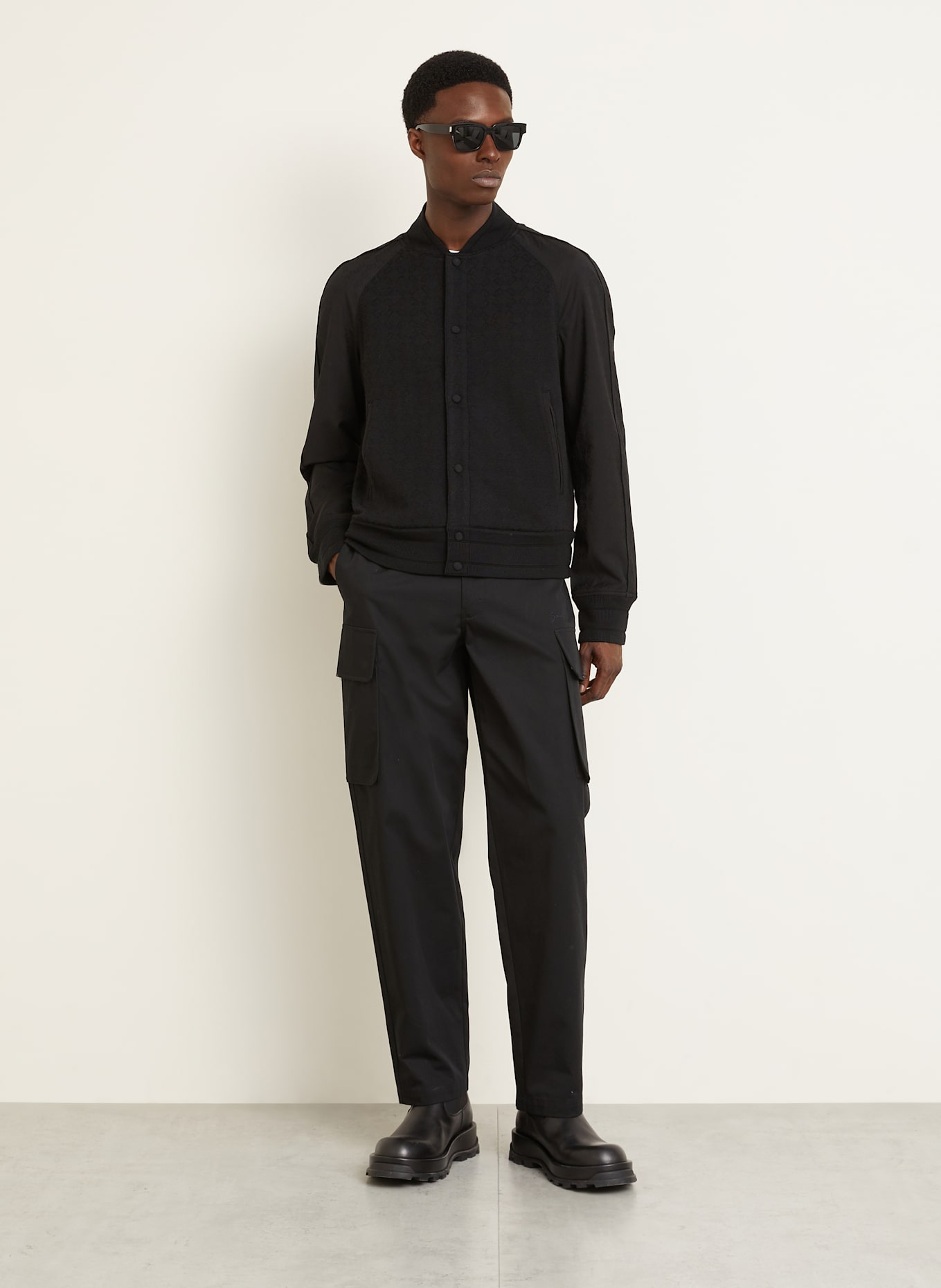 givenchy chain Collegejacke im Materialmix: SCHWARZ