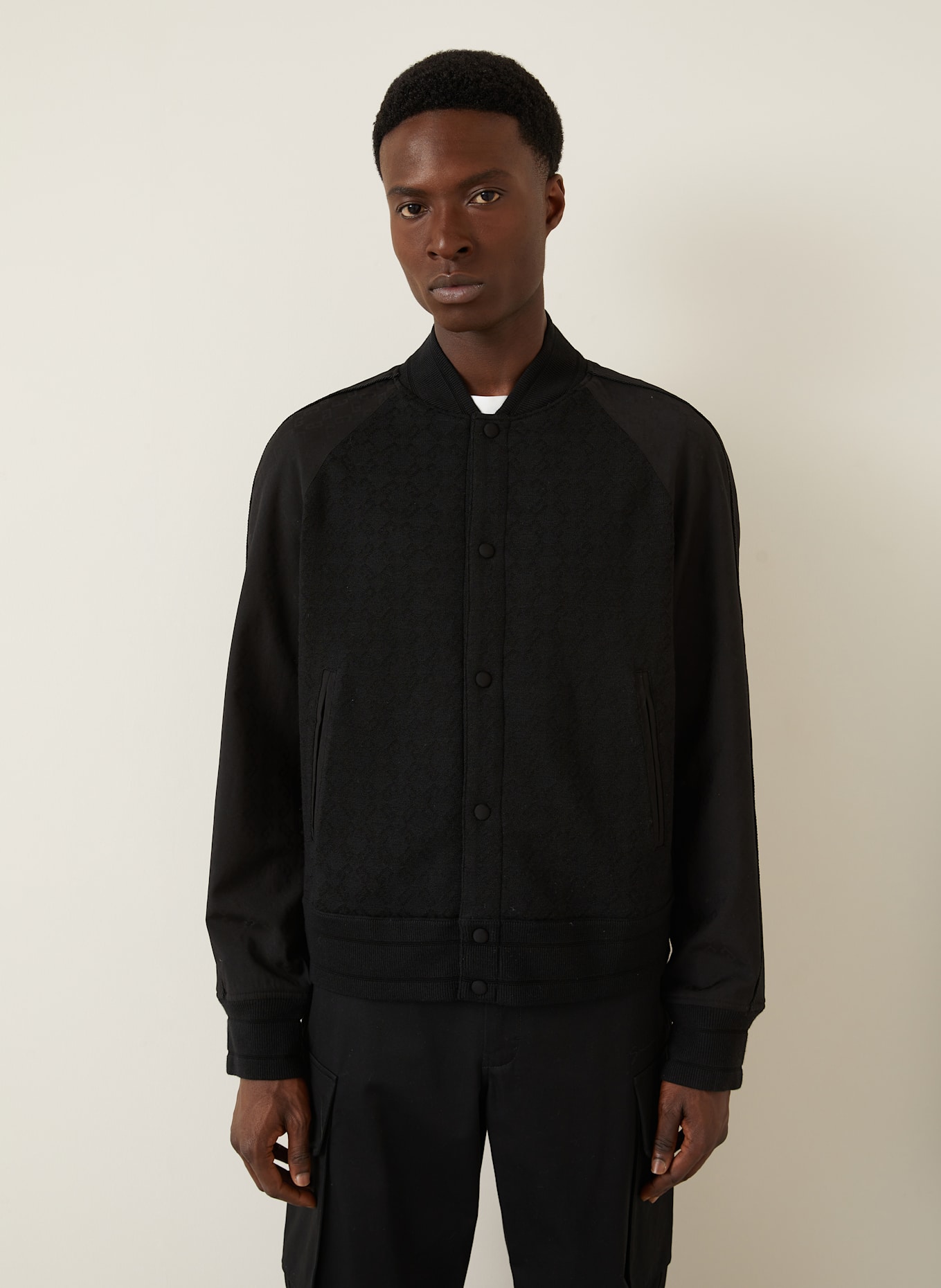 givenchy chain Collegejacke im Materialmix: SCHWARZ