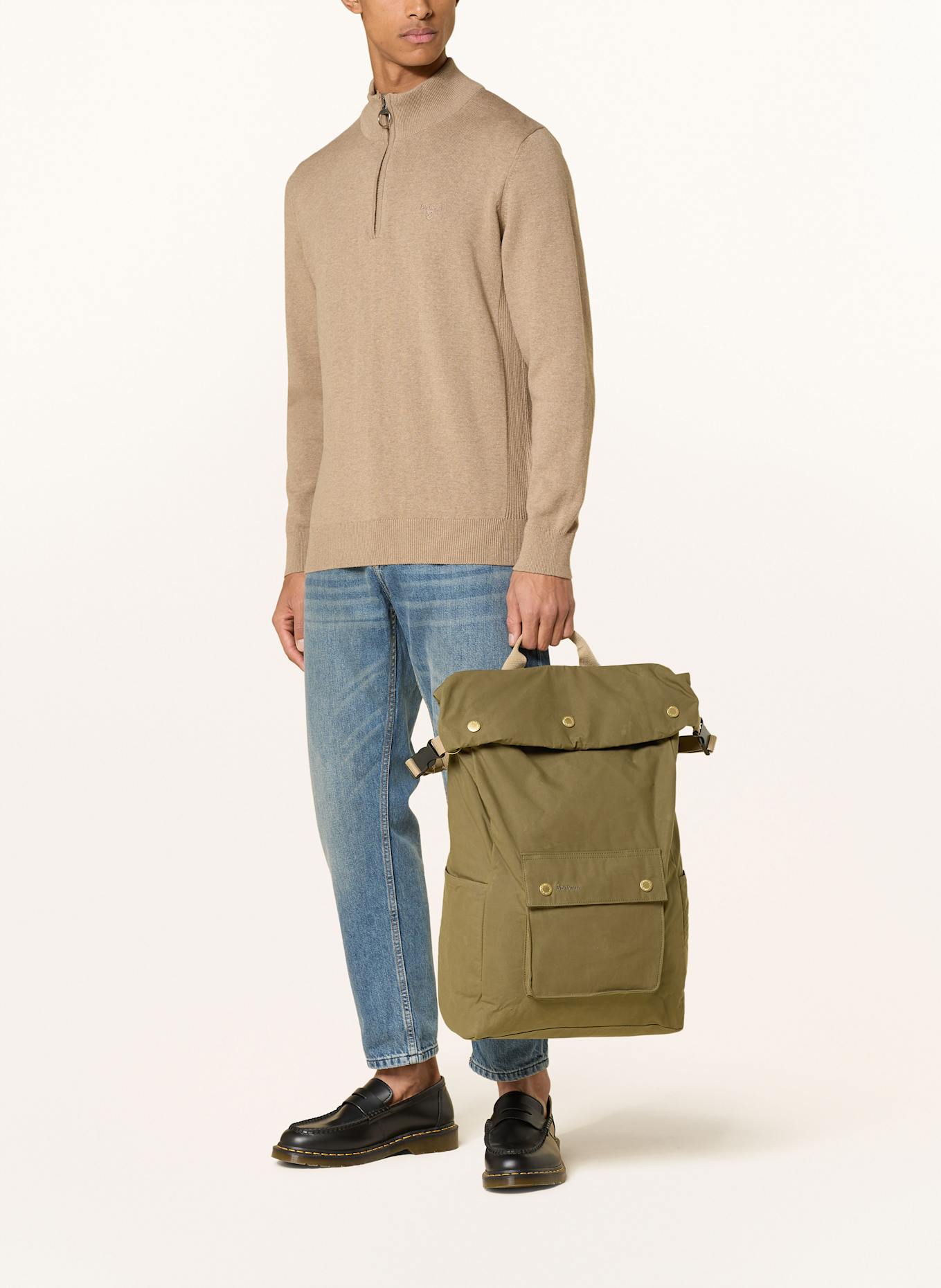 Barbour Backpack with laptop compartment: OLIVE