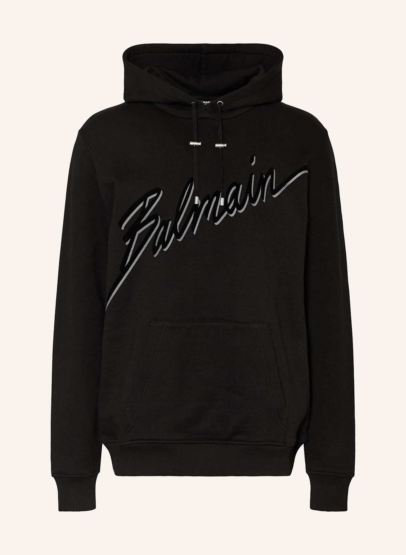 BALMAIN Sweat à capuche BALMAIN LETTER FLOCK: NOIR