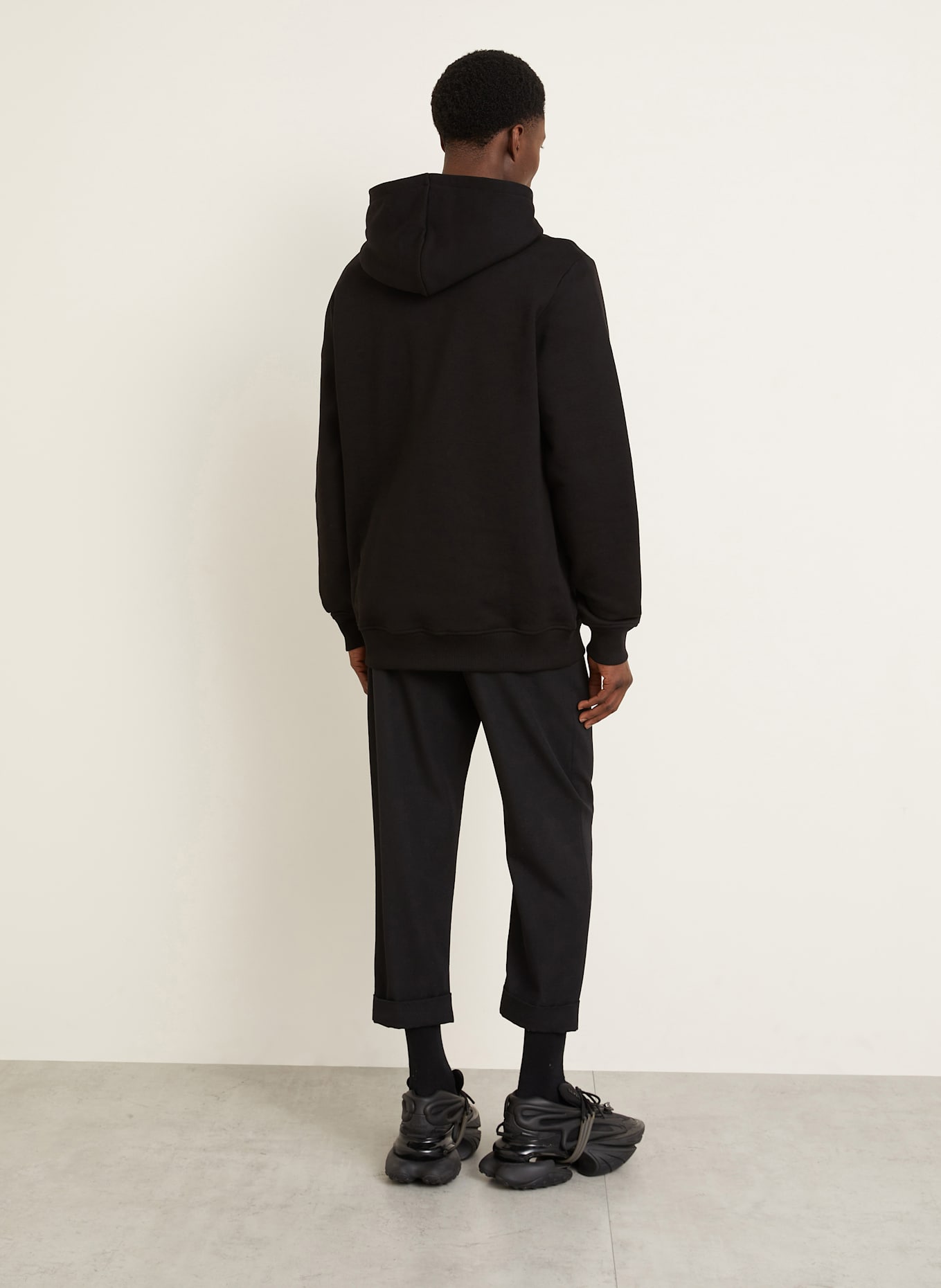 BALMAIN Sweat à capuche BALMAIN LETTER FLOCK: NOIR