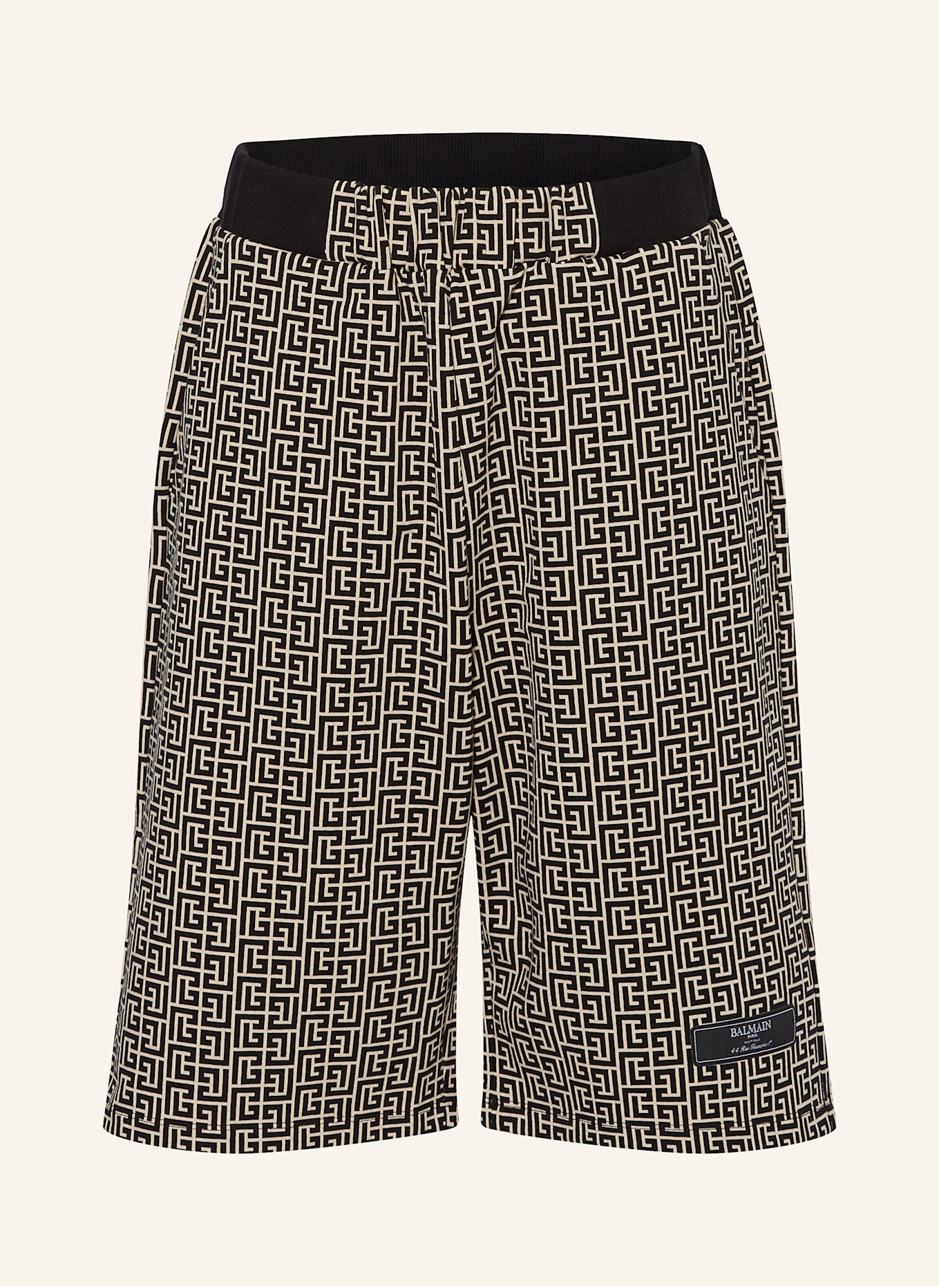 BALMAIN Szorty dresowe: KREMOWY / CZARNY