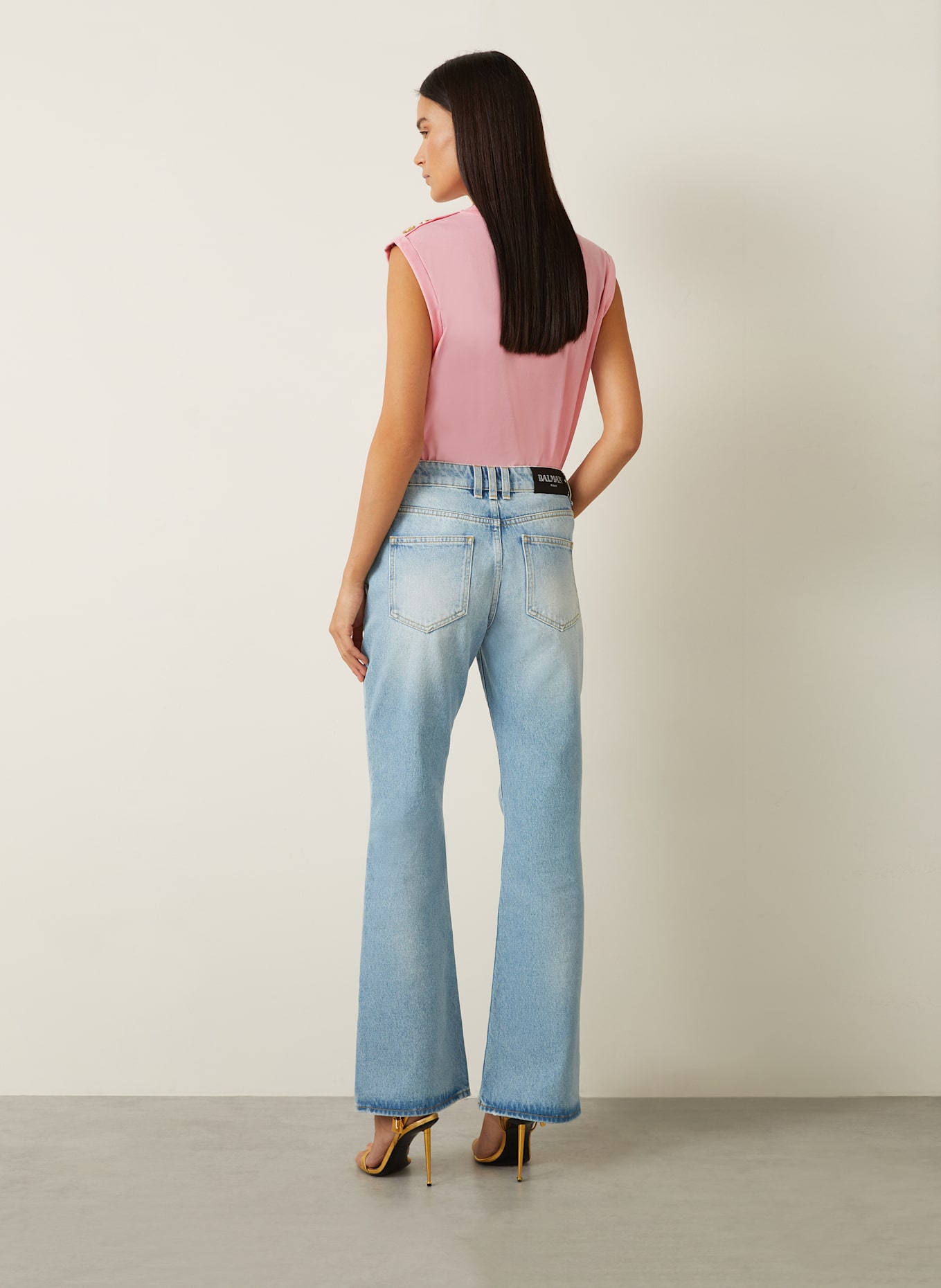 BALMAIN Top: PINK / WHITE