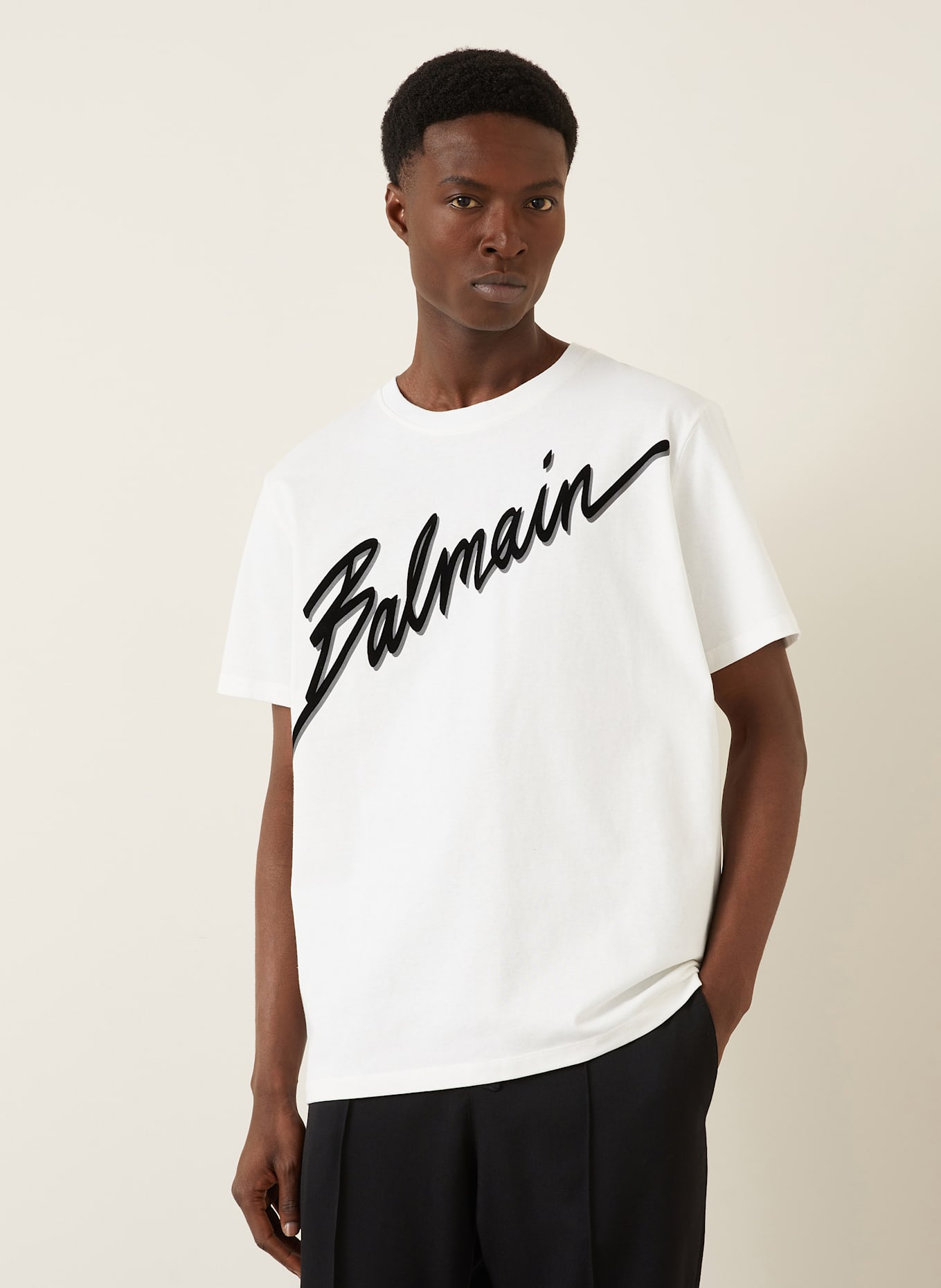 BALMAIN T-shirt: WHITE / BLACK