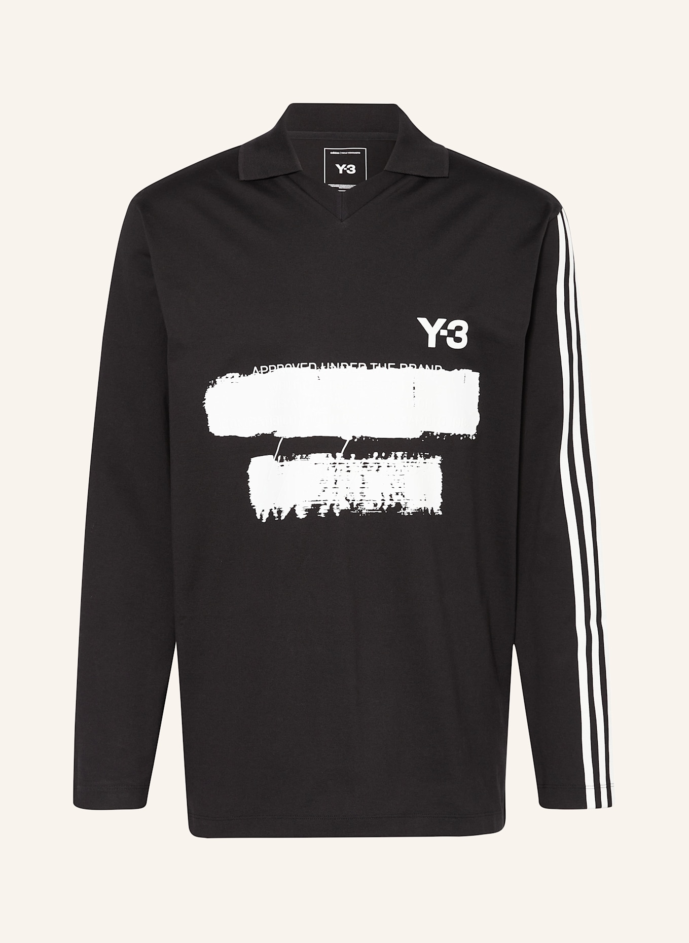 Y-3 GFX jersey polo shirt: BLACK / WHITE