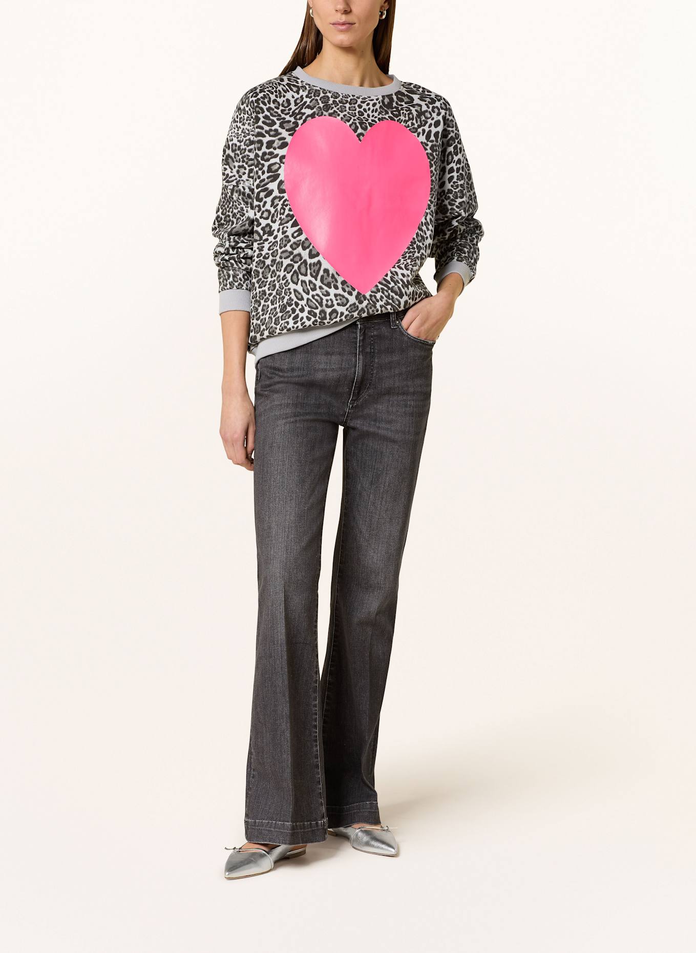 miss goodlife Sweatshirt: GRAU / NEONPINK / HELLGRAU