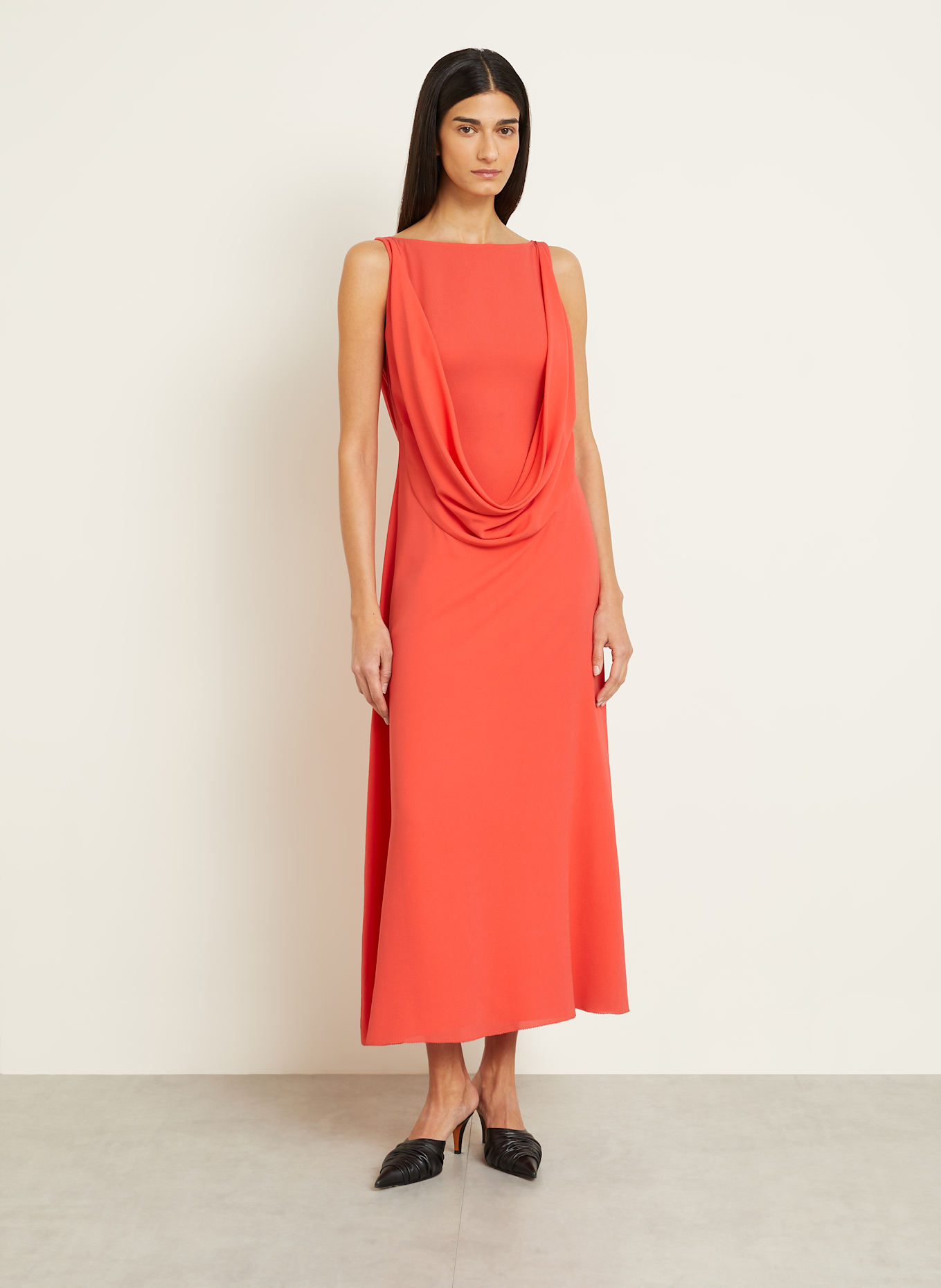 McQUEEN Abendkleid aus Seide: HELLROT