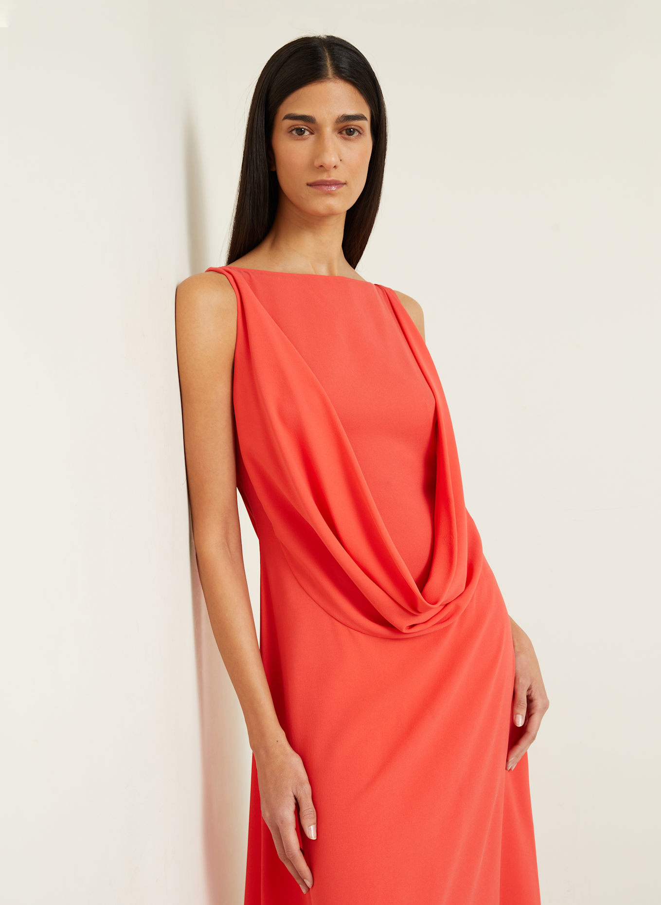 McQUEEN Abendkleid aus Seide: HELLROT