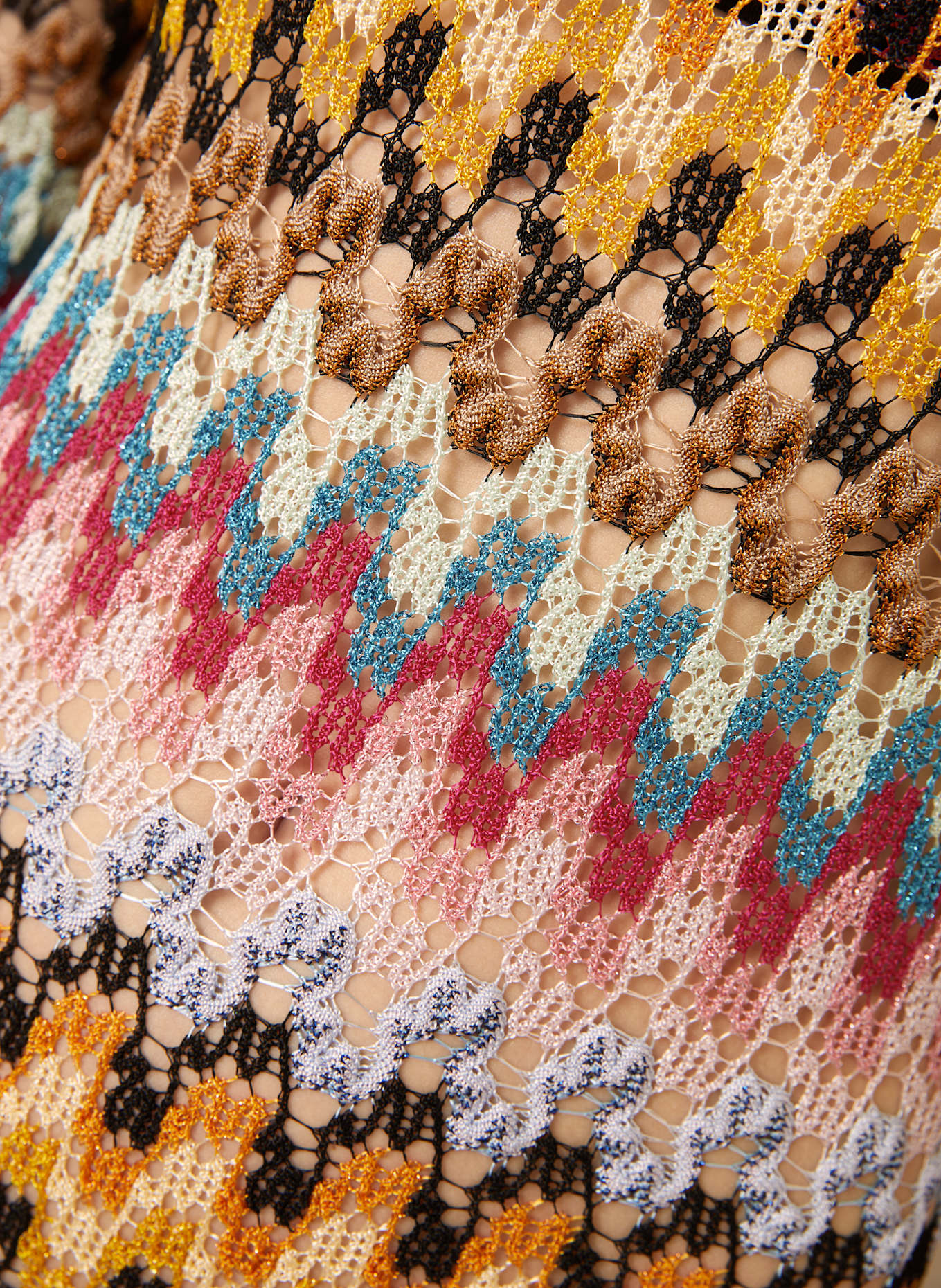 MISSONI Sukienka plażowa z błyszczącą przędzą: CIEMNOŻÓŁTY / CZARNY / FUKSJA