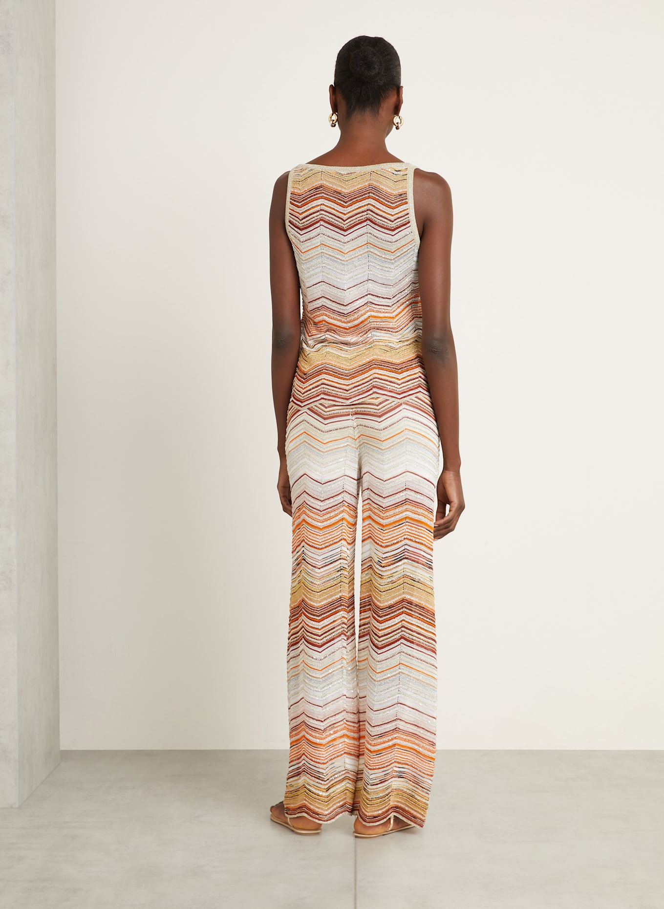 MISSONI Knit top with glitter thread with sequins: ORANGE / LIGHT PINK / CREAM