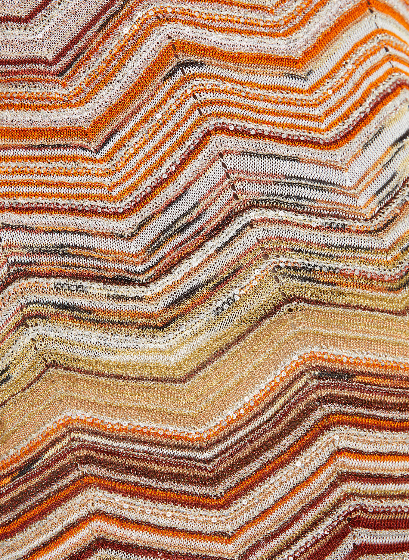 MISSONI Knit top with glitter thread with sequins: ORANGE / LIGHT PINK / CREAM