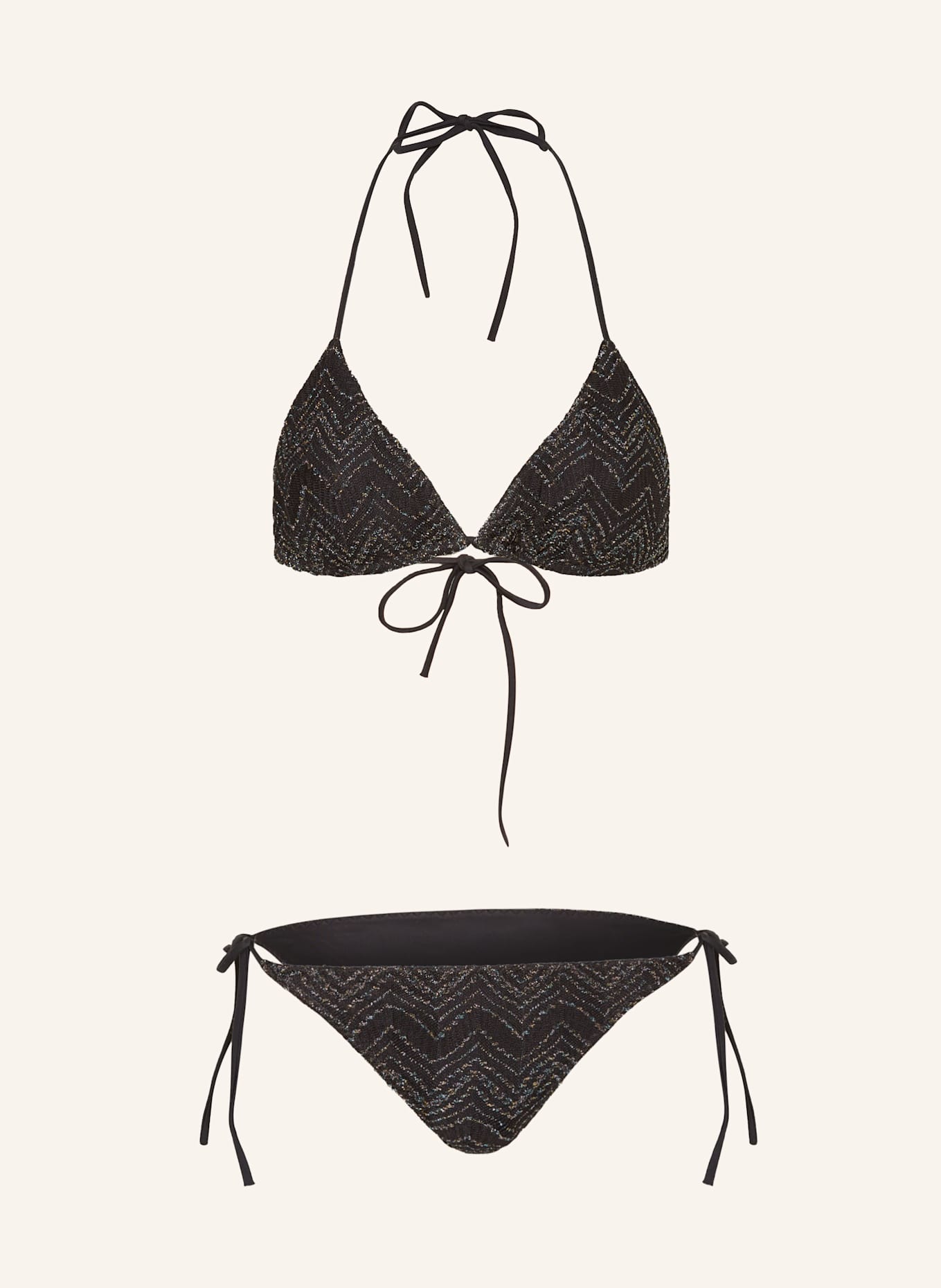 MISSONI Triangle bikini with glitter thread: BLACK