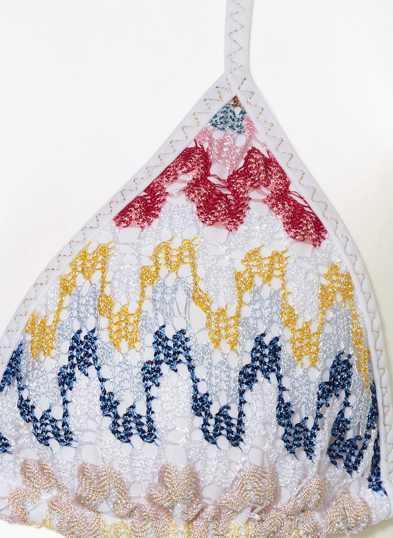MISSONI Triangel-Bikini mit Glitzergarn: WEISS / GELB / FUCHSIA