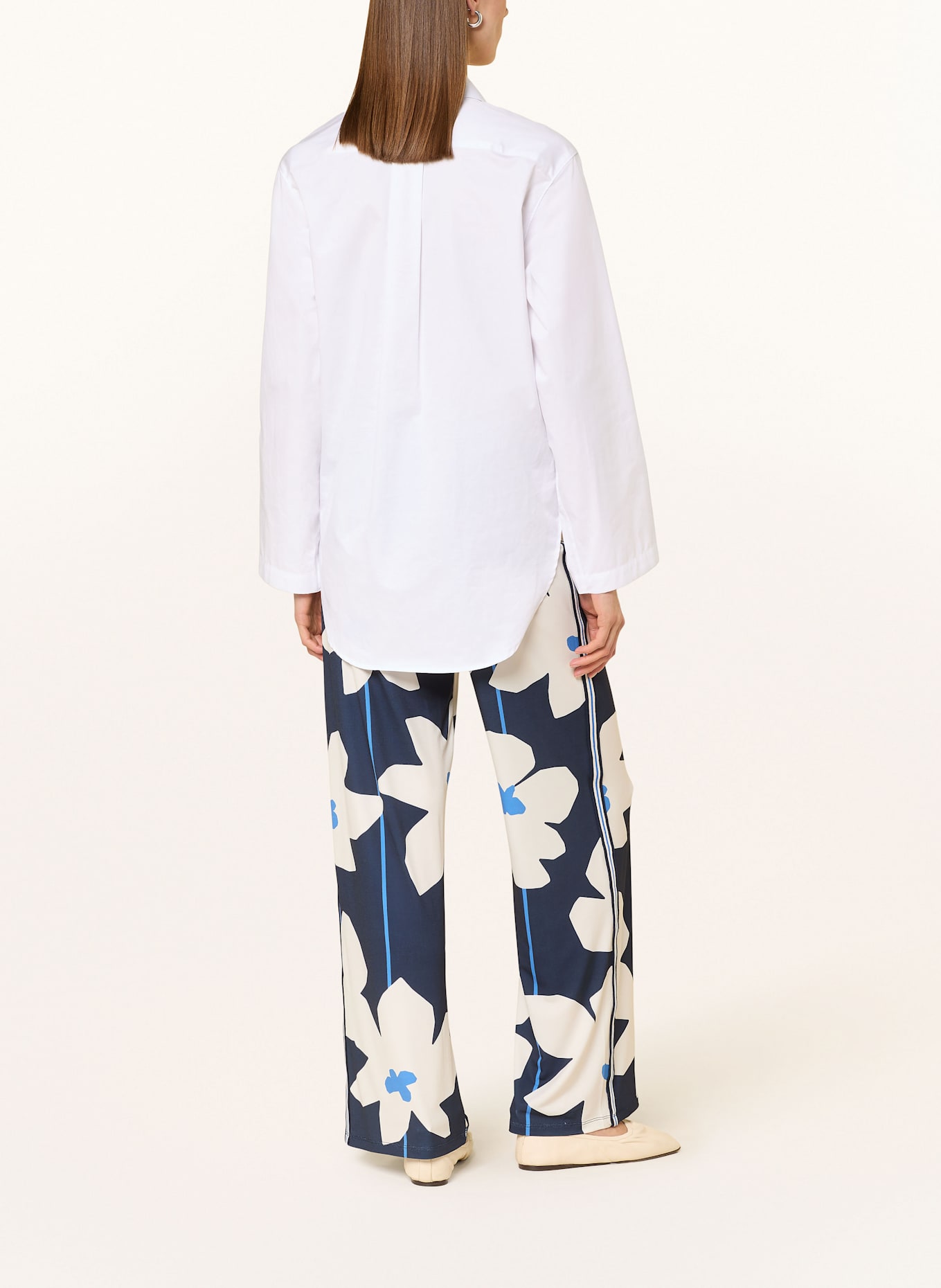 oui Marlenehose aus Jersey mit Galonstreifen: DUNKELBLAU/ ECRU/ HELLBLAU