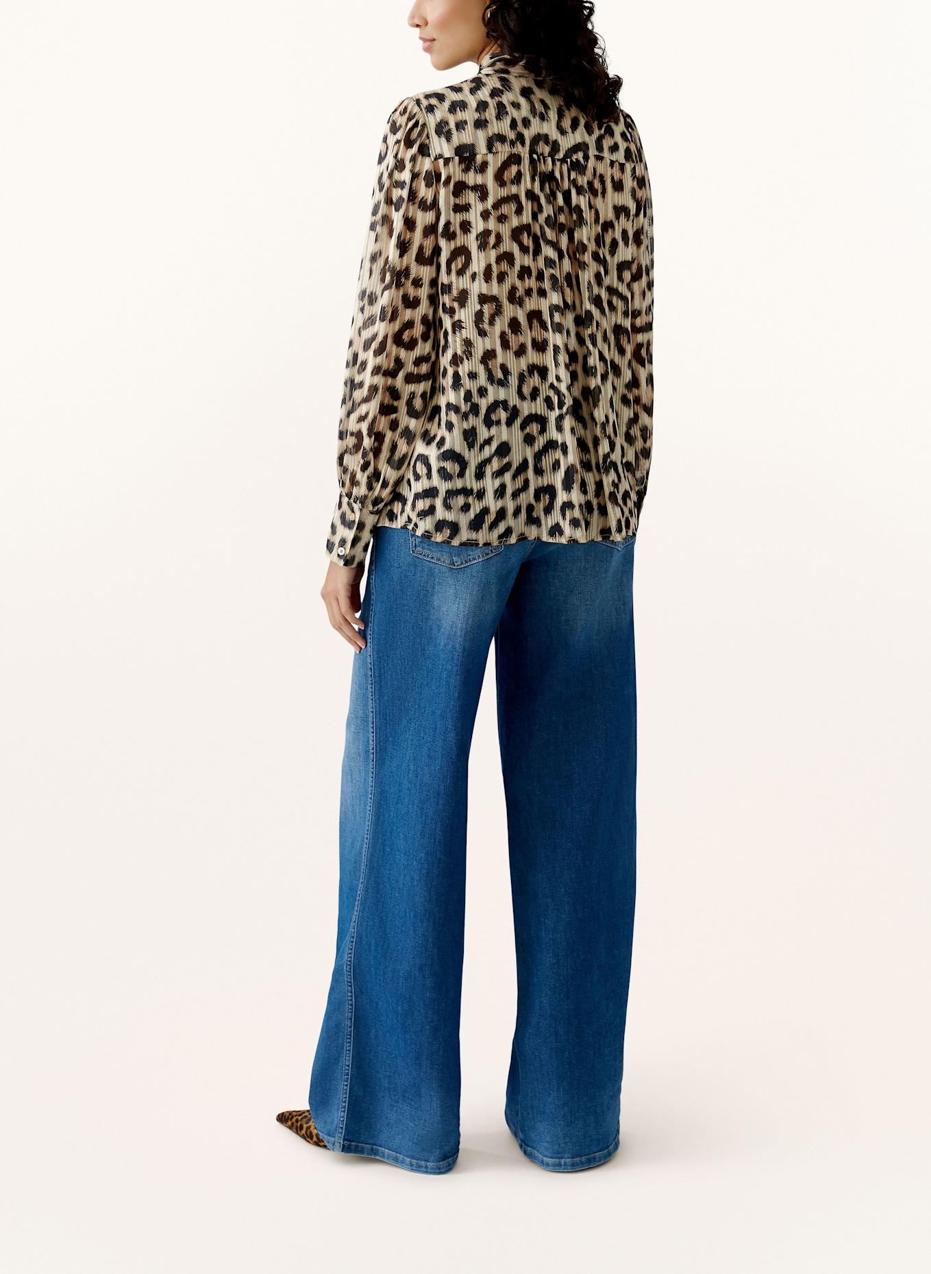 oui Bow-tie blouse mit glitter thread: CAMEL / BLACK