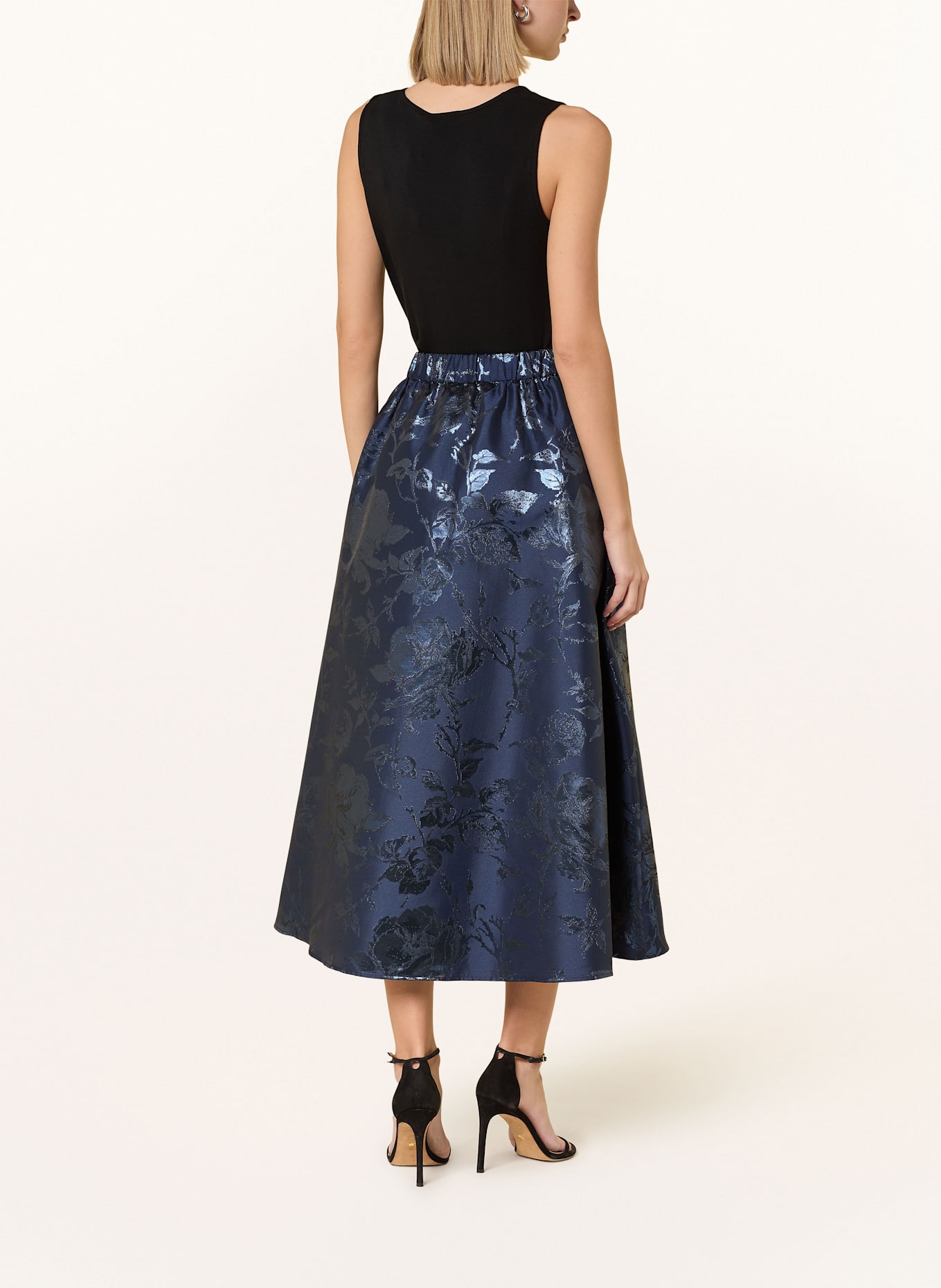 oui Jacquard-Rock mit Glitzergarn: DUNKELBLAU