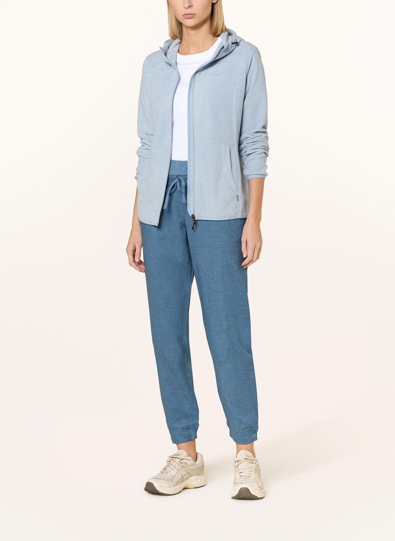 me°ru' LOUROSA fleece jacket: LIGHT BLUE / WHITE