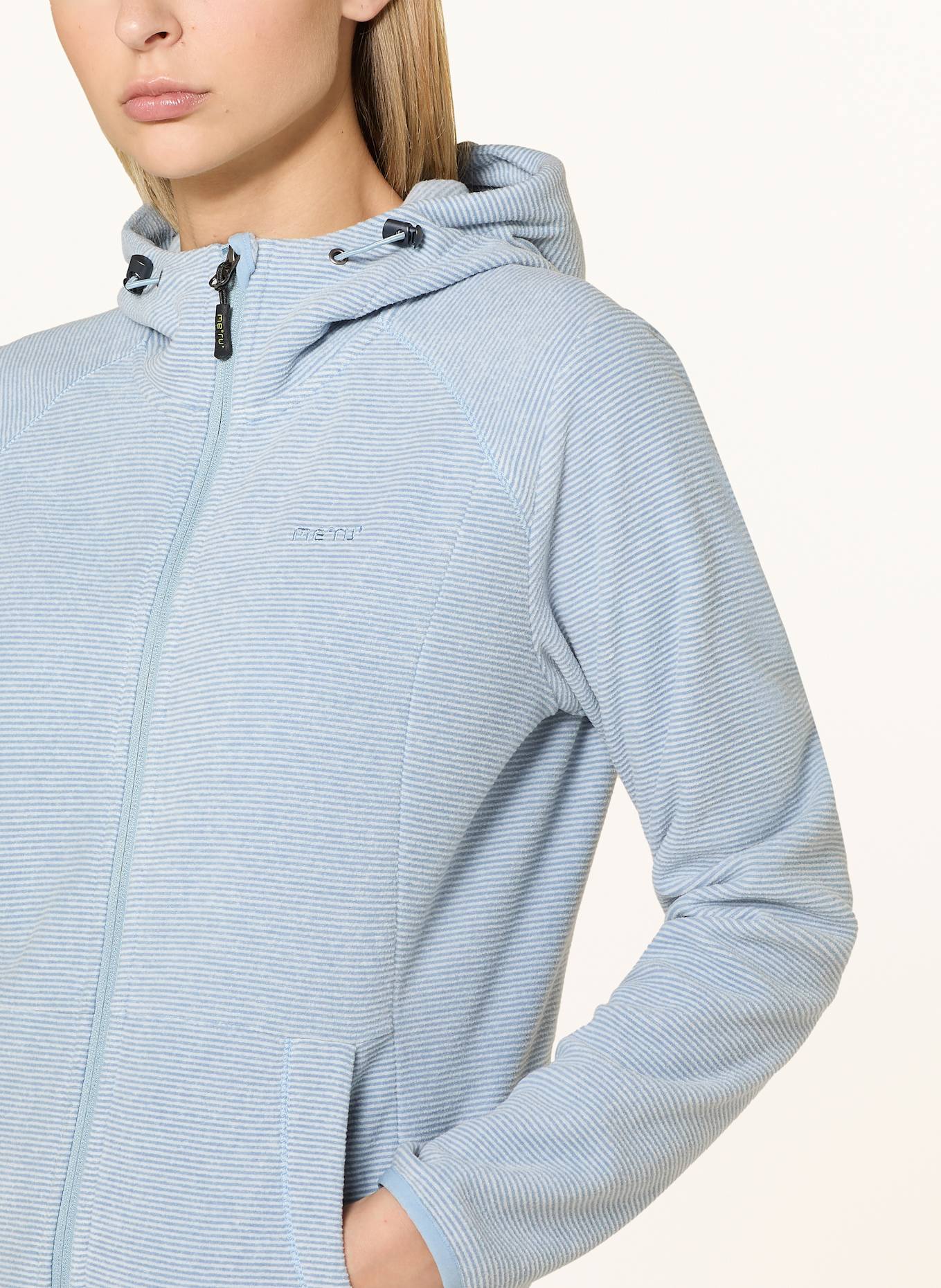 me°ru' LOUROSA fleece jacket: LIGHT BLUE / WHITE