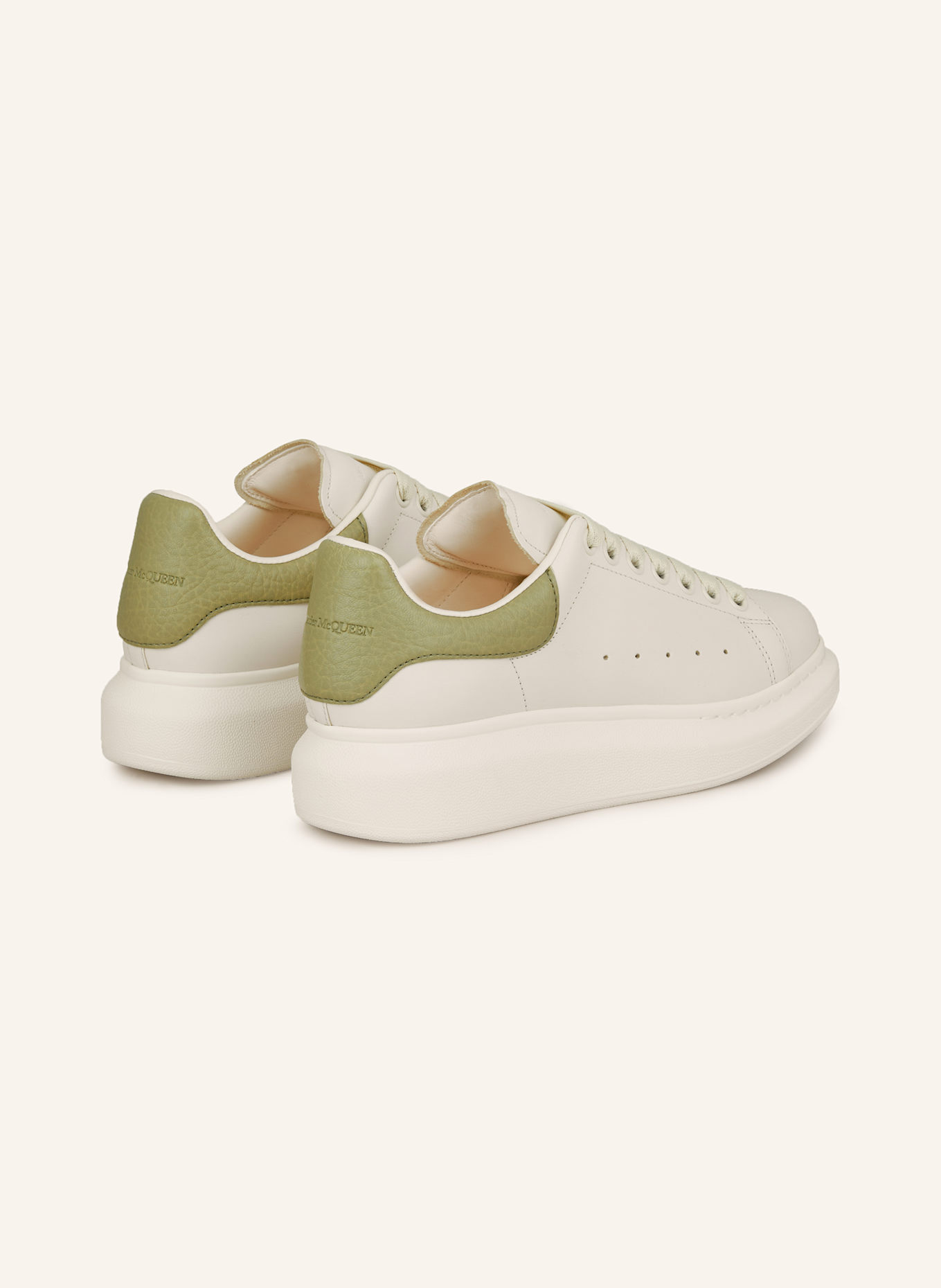 McQUEEN Sneaker: WEISS/ HELLGRÜN