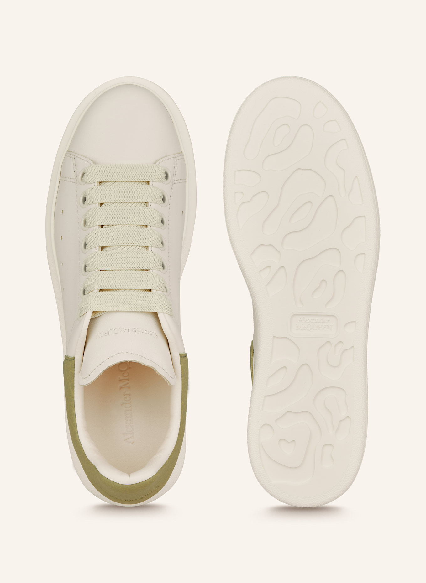 McQUEEN Sneaker: WEISS/ HELLGRÜN