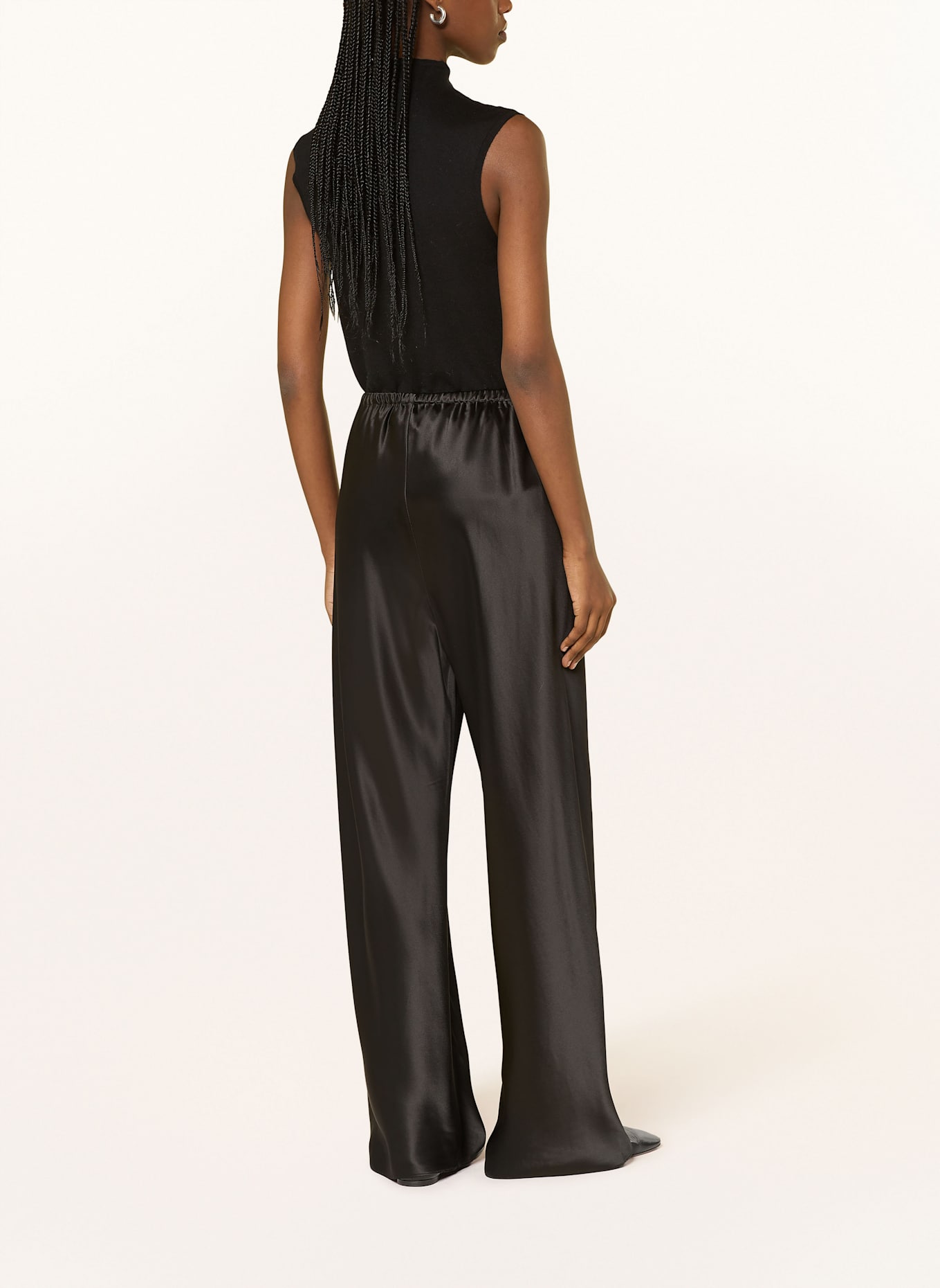 ALMADA LABEL BIAS satin trousers: BLACK