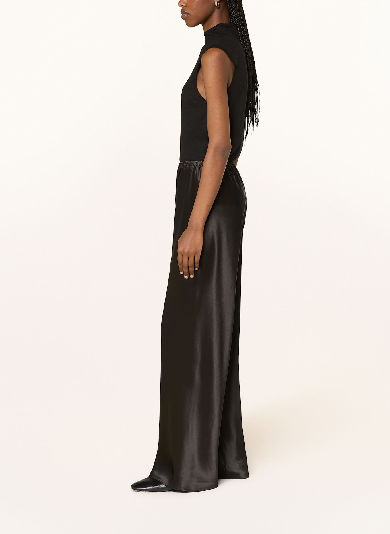 ALMADA LABEL BIAS satin trousers: BLACK