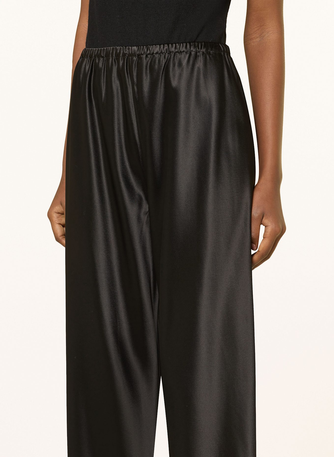 ALMADA LABEL BIAS satin trousers: BLACK