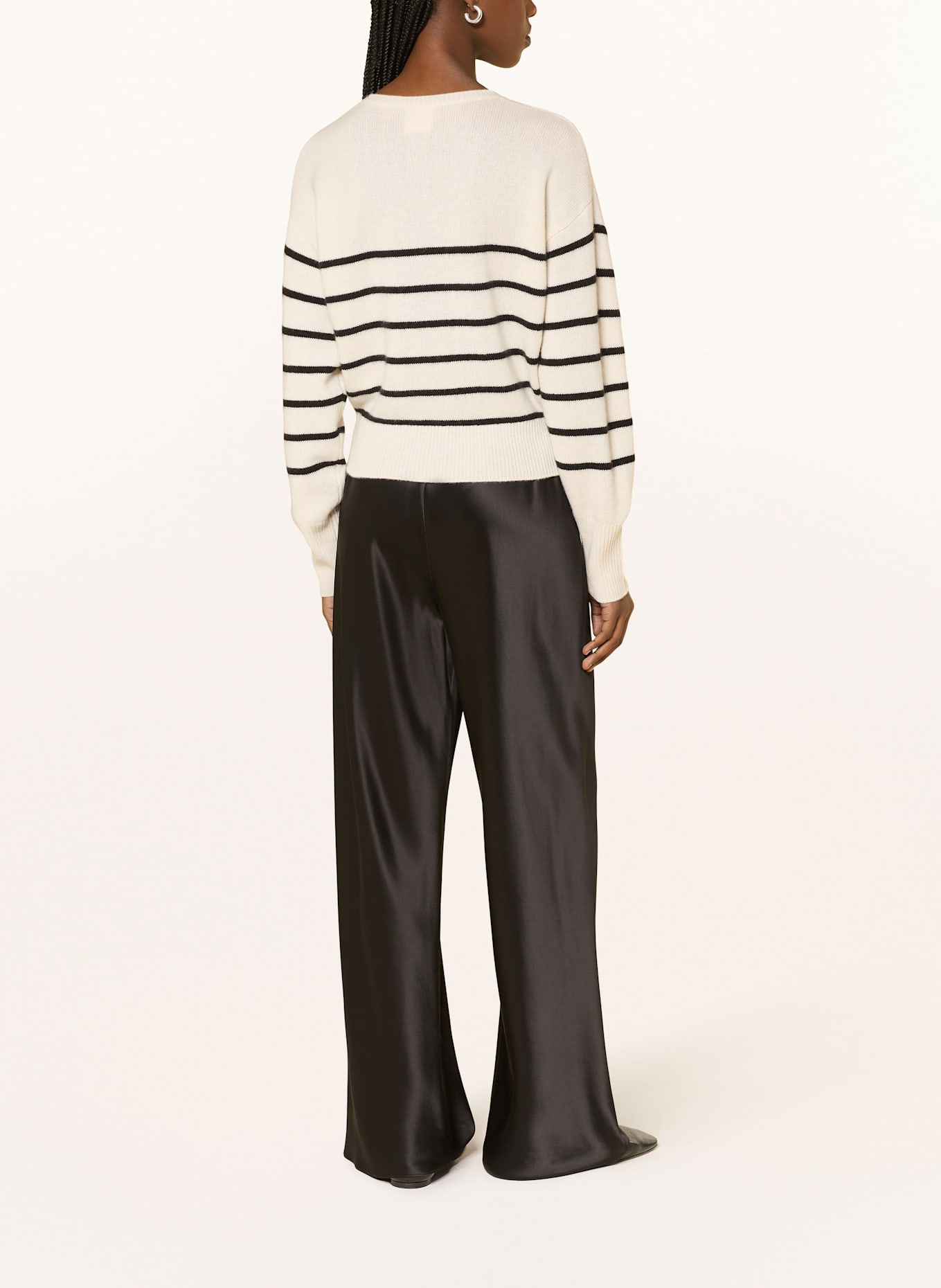 ALMADA LABEL Strickjacke COCO aus Cashmere: ECRU / SCHWARZ