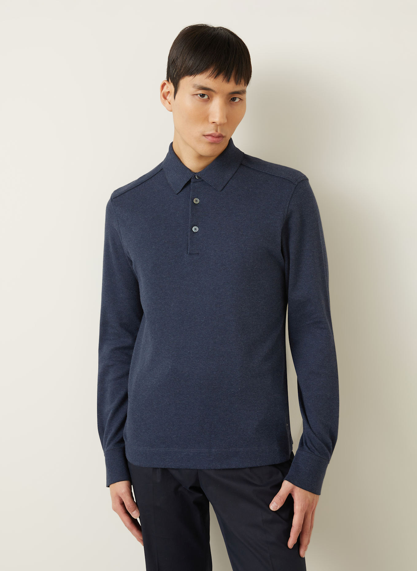 ZEGNA Polo piqué: BLEU FONCÉ