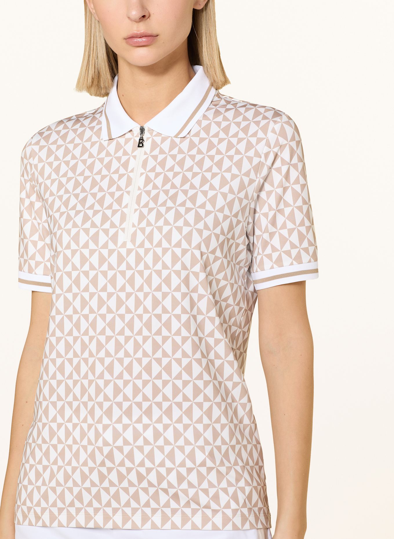 BOGNER Funktions-Poloshirt CALISTA: WEISS / BEIGE