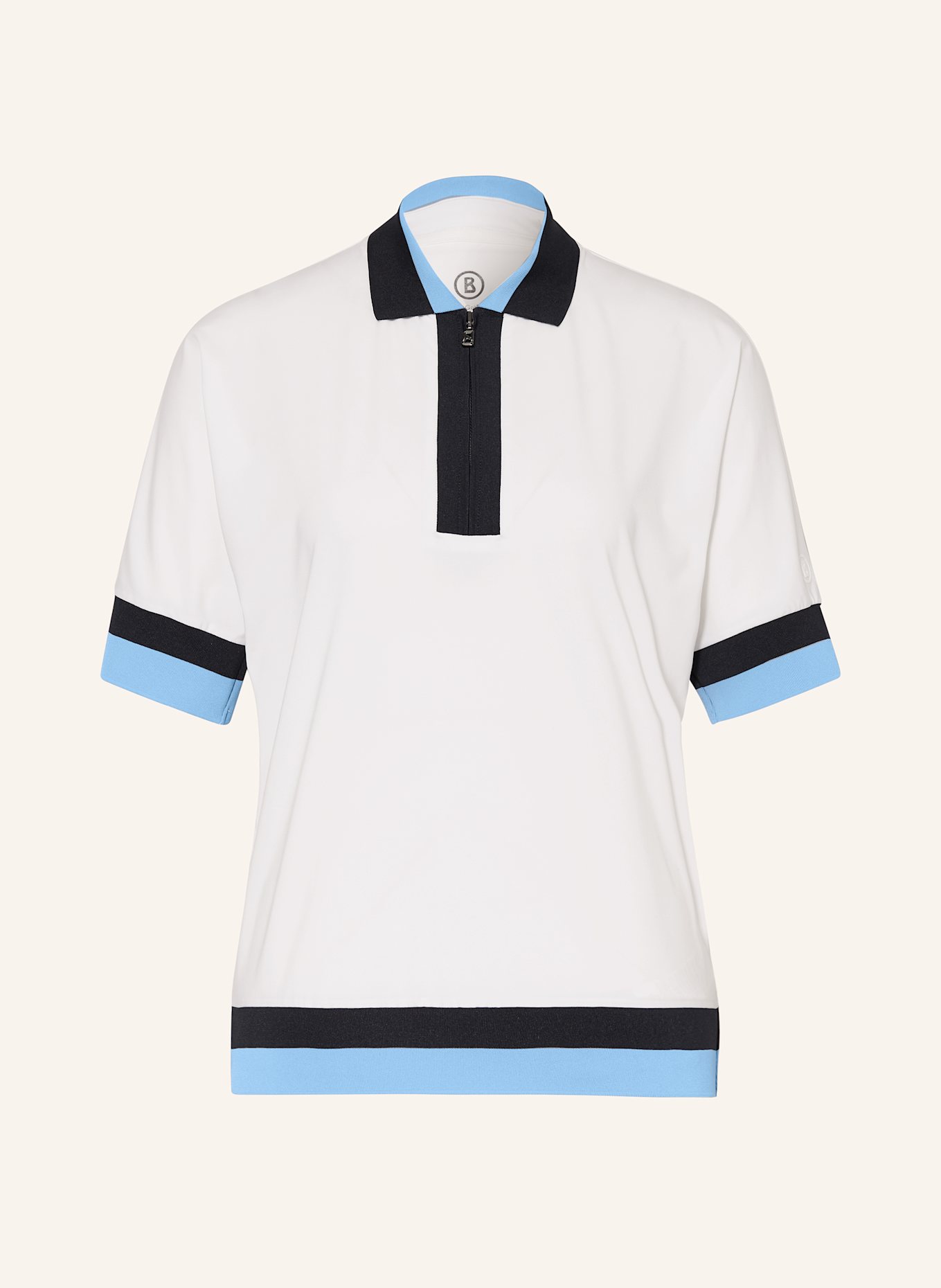 BOGNER Funktions-Poloshirt ANDRINA: WEISS/ DUNKELBLAU/ HELLBLAU